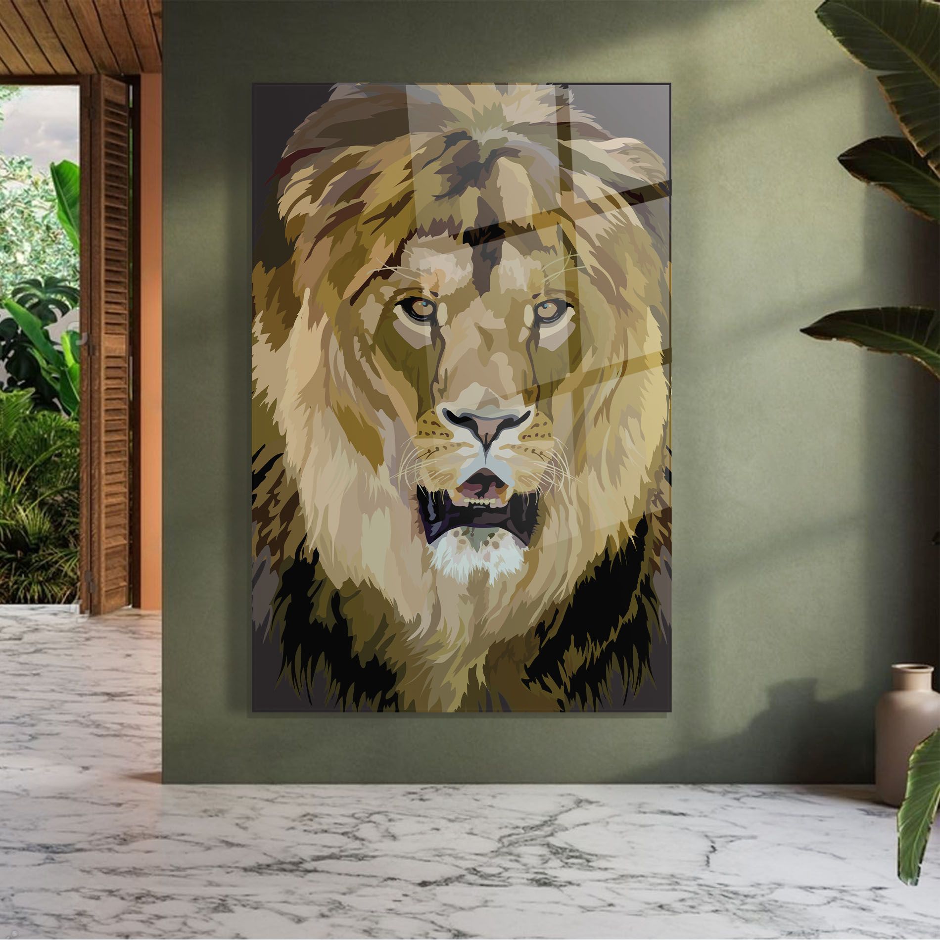 Beautiful Lion Art mockup 7
