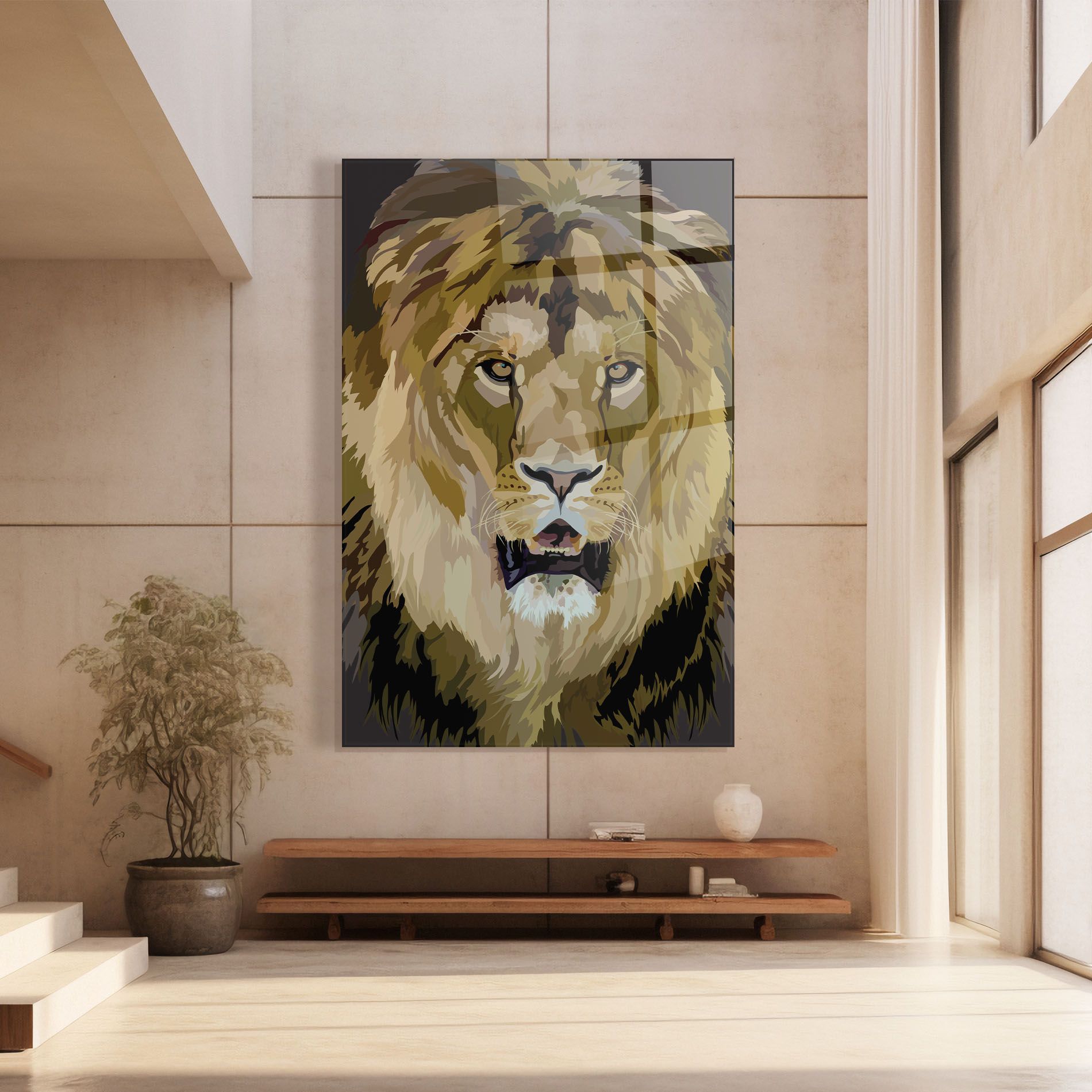 Beautiful Lion Art mockup 8