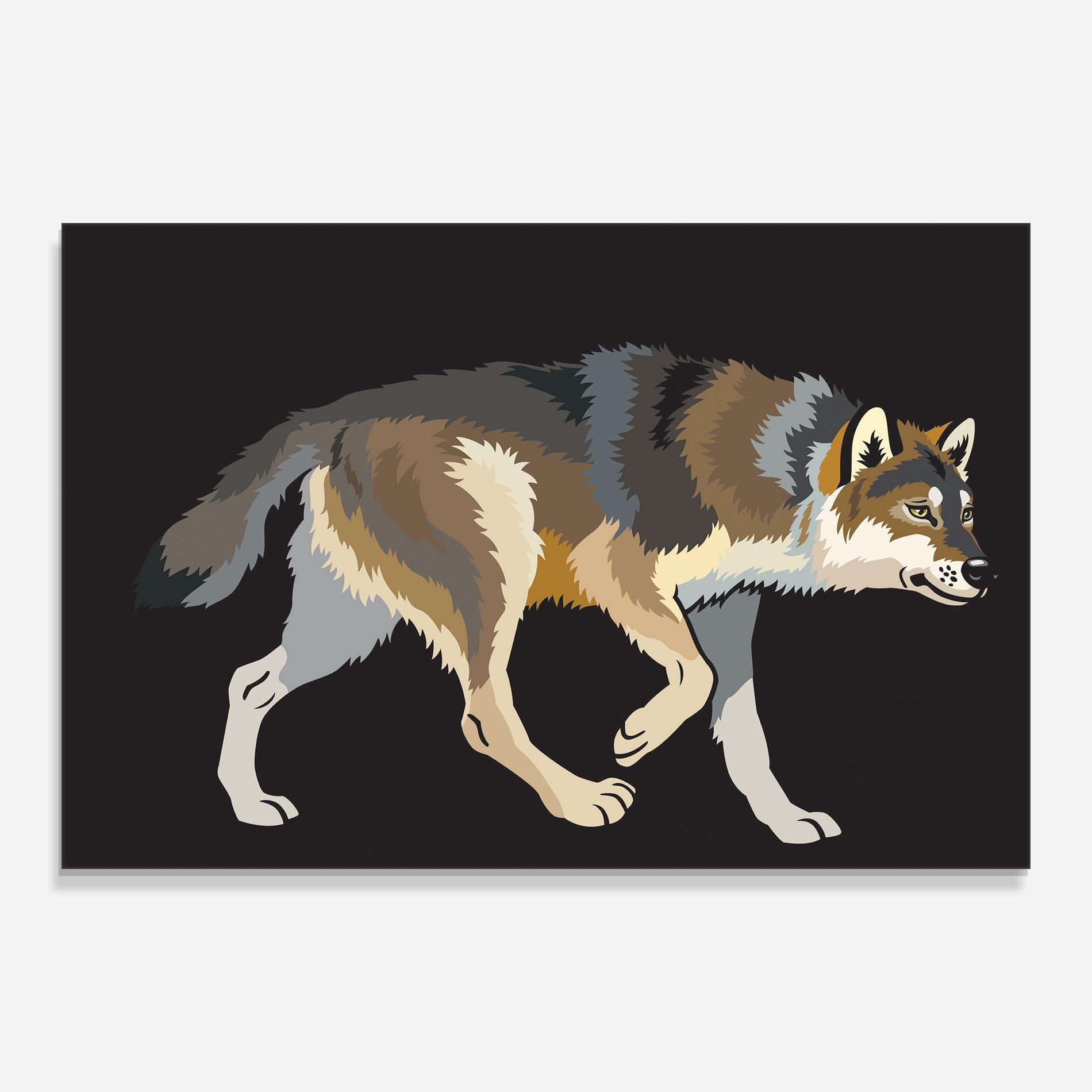 Стъклена картина Cartoon Wolf mockup 0