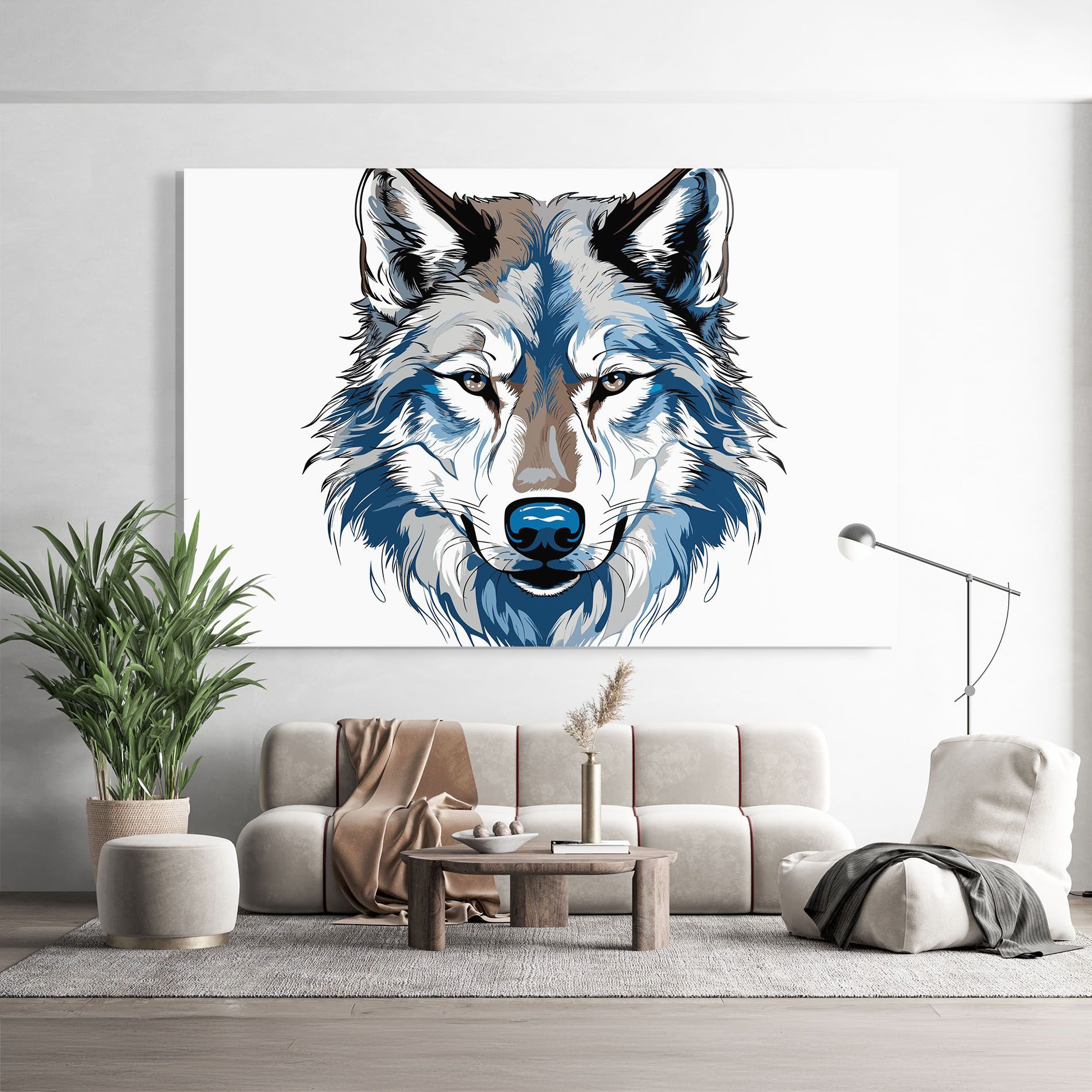 Blue Wolf Head mockup 9
