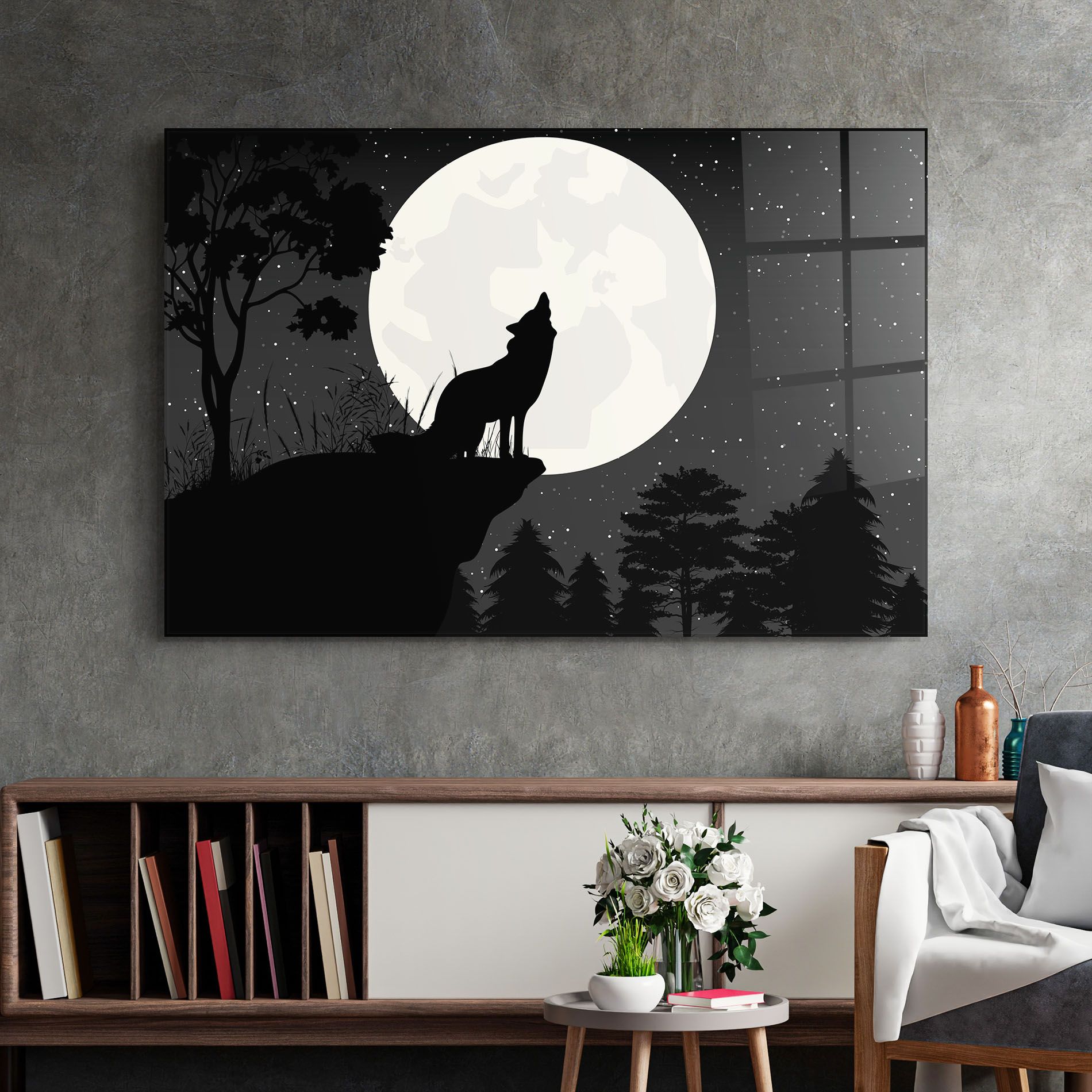 Moon Wolf Silhouette mockup 2