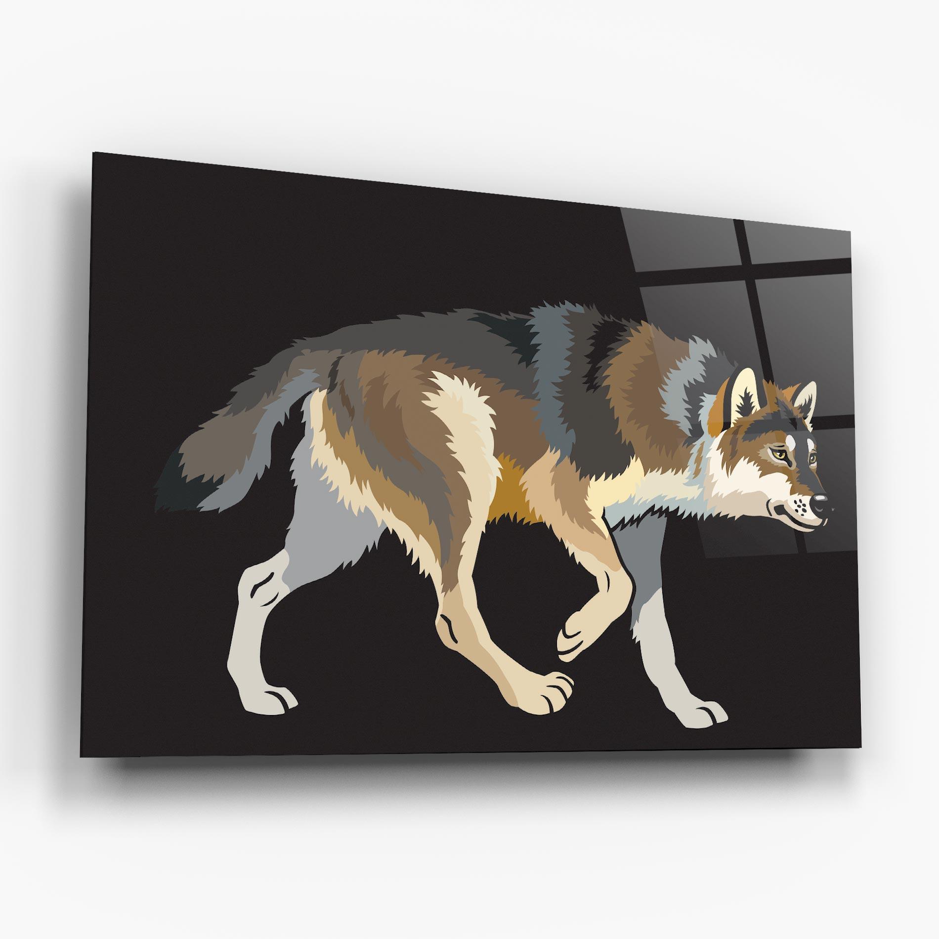 Стъклена картина Cartoon Wolf mockup 6