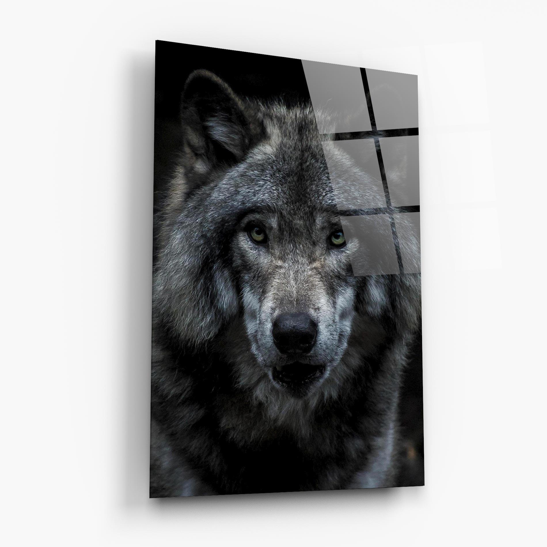 Стъклена картина Angry Wolf mockup 6