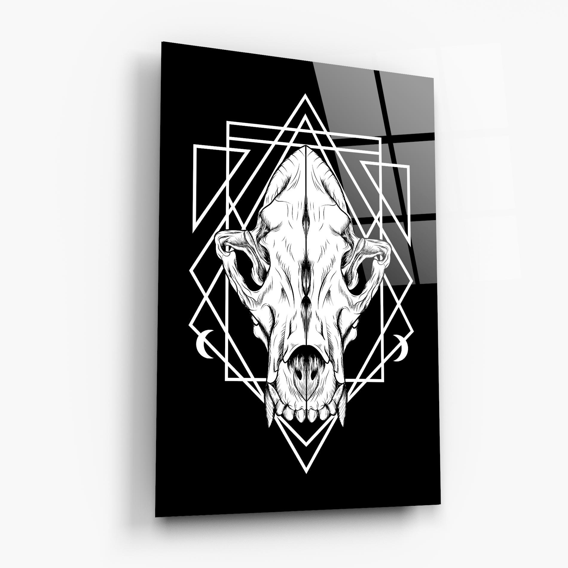 Стъклена картина Dark Wolf Skull mockup 6