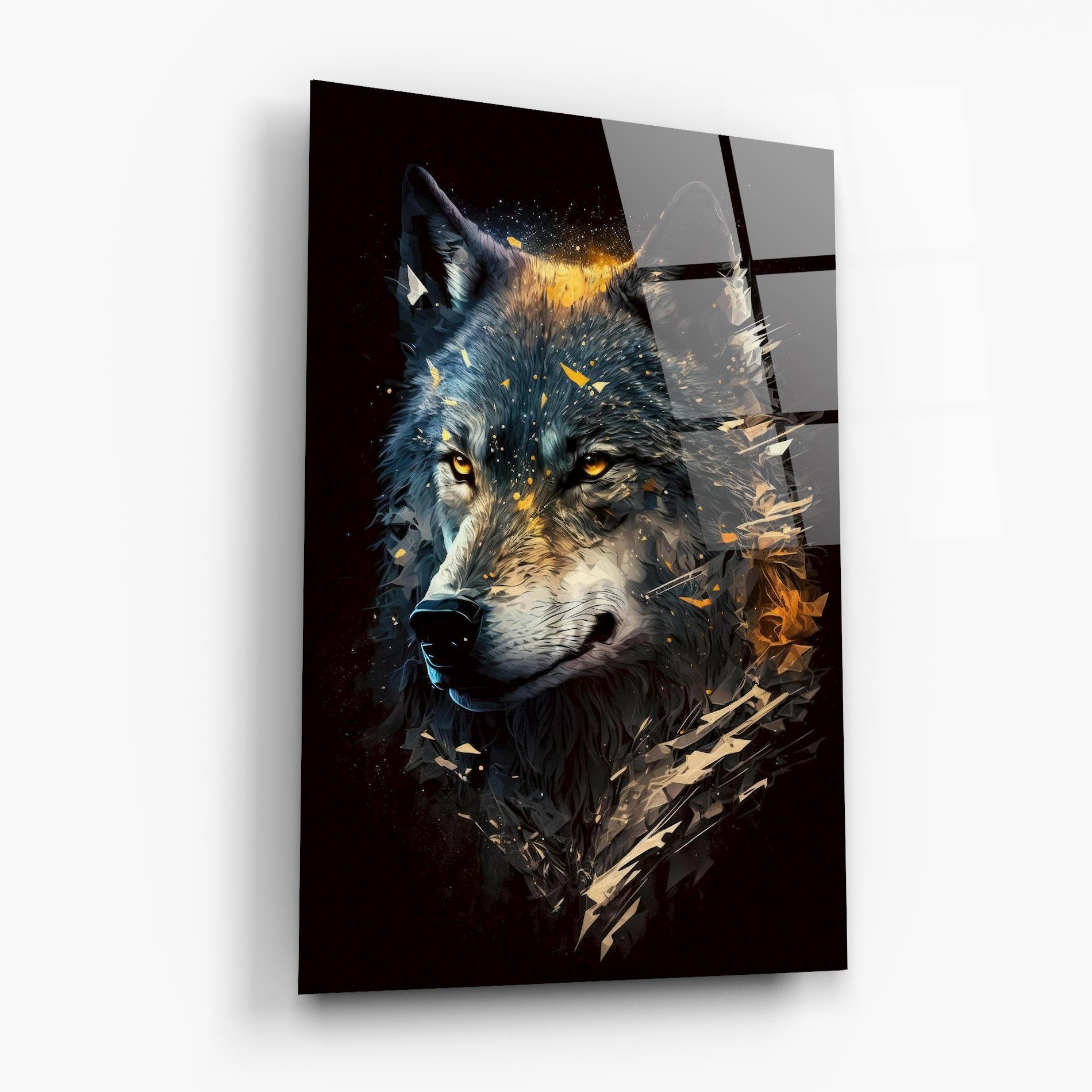 Стъклена картина Wolf Portrait mockup 6