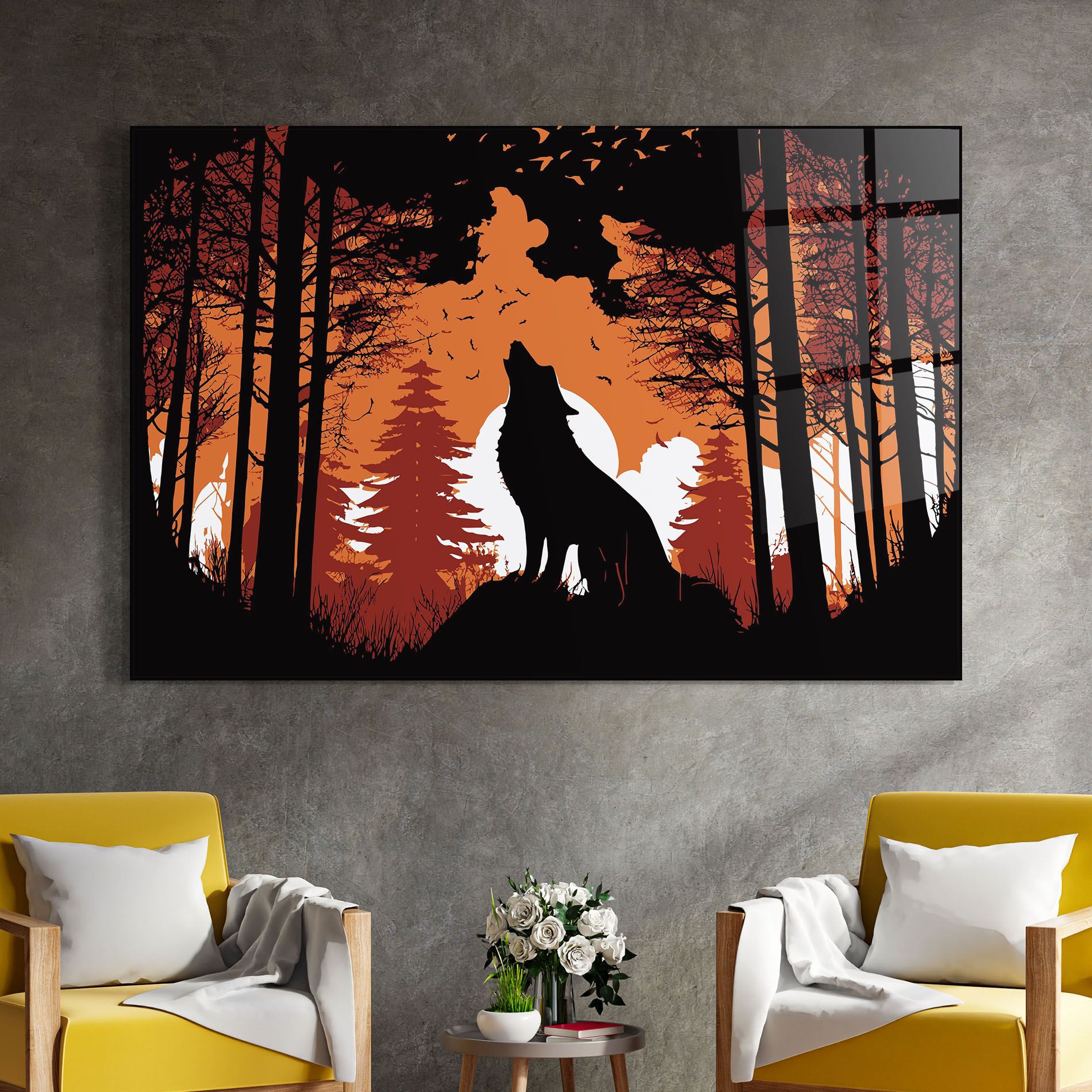Orange Sky Wolf mockup 4