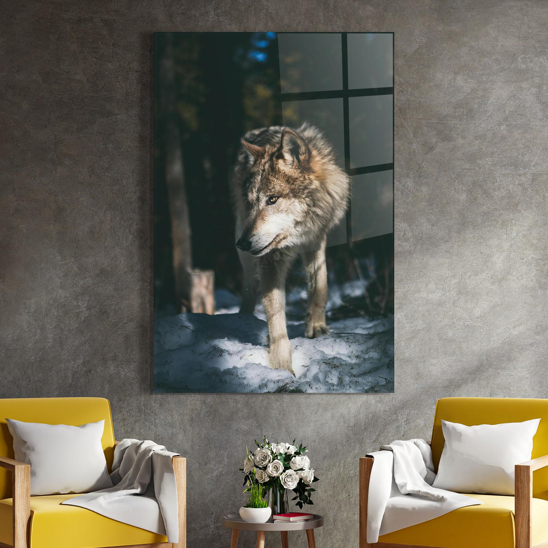 Стъклена картина Forest Wolf mockup 4