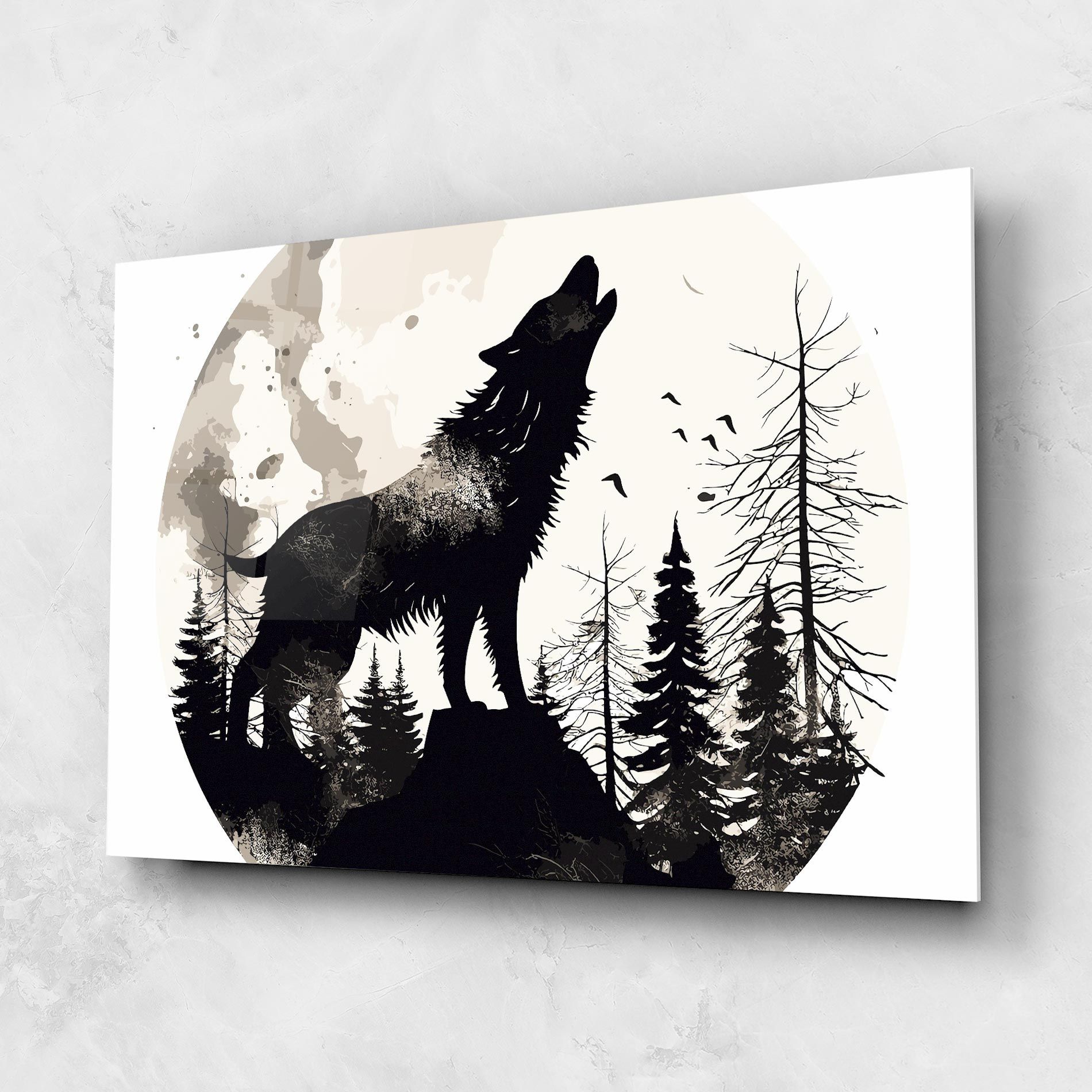 Black On Cream Wolf mockup 1