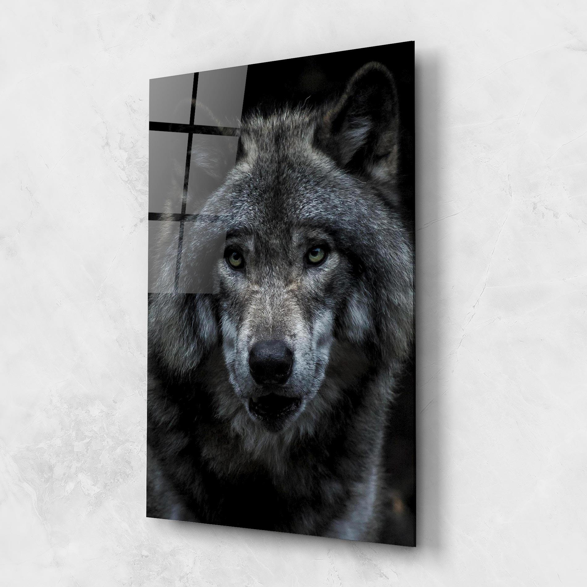 Стъклена картина Angry Wolf mockup 1