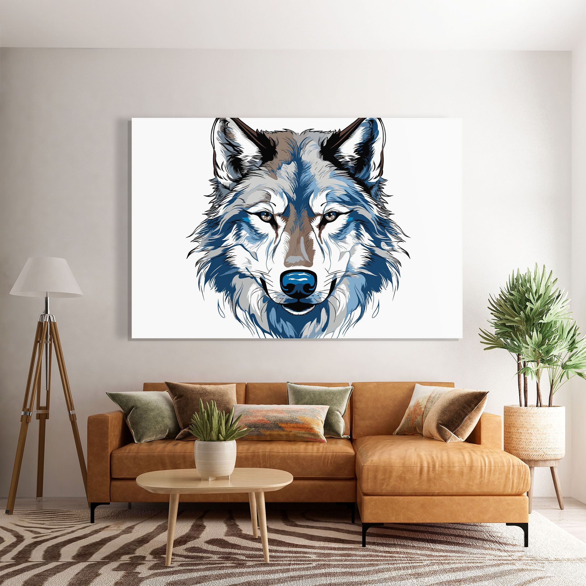 Blue Wolf Head mockup 7