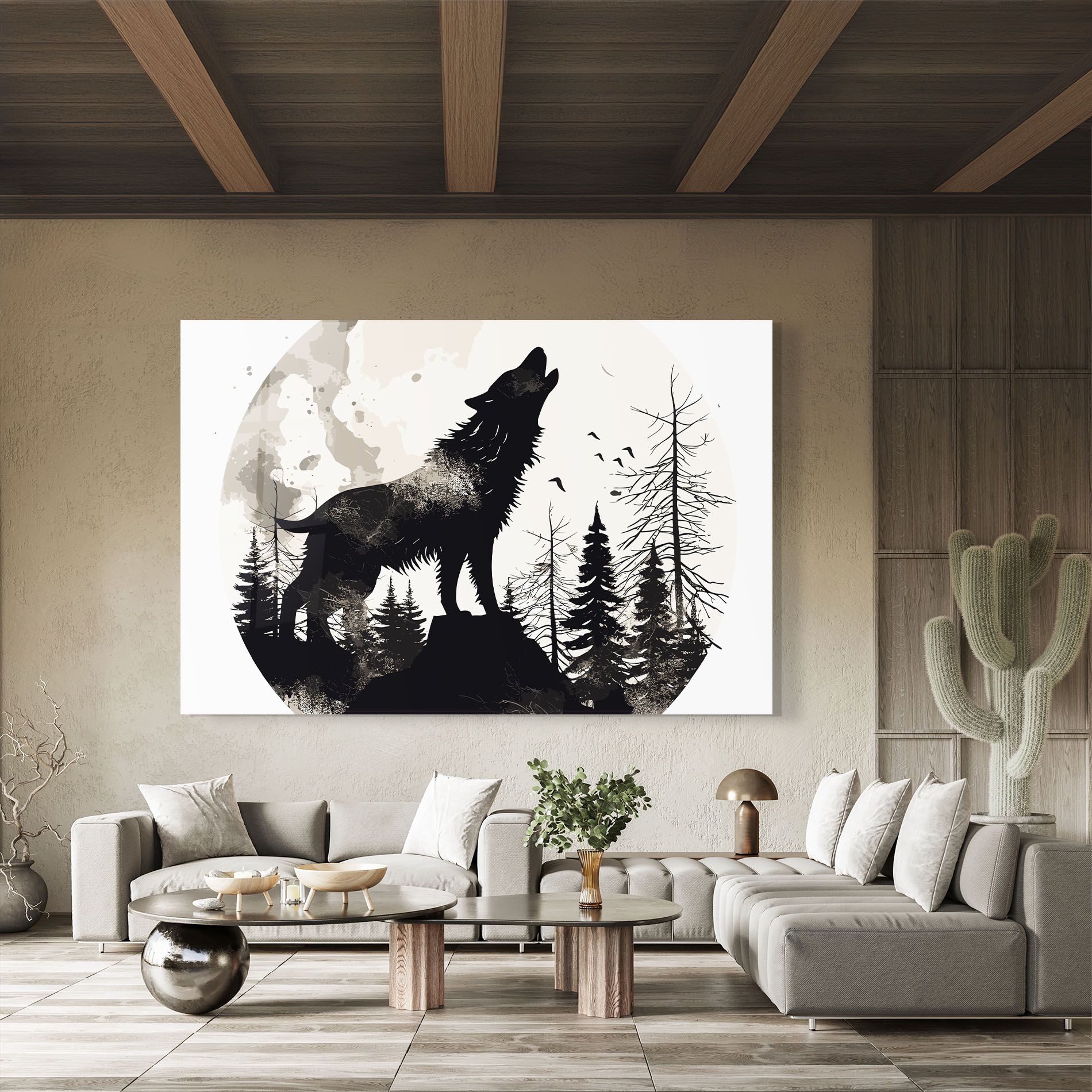 Black On Cream Wolf mockup 8