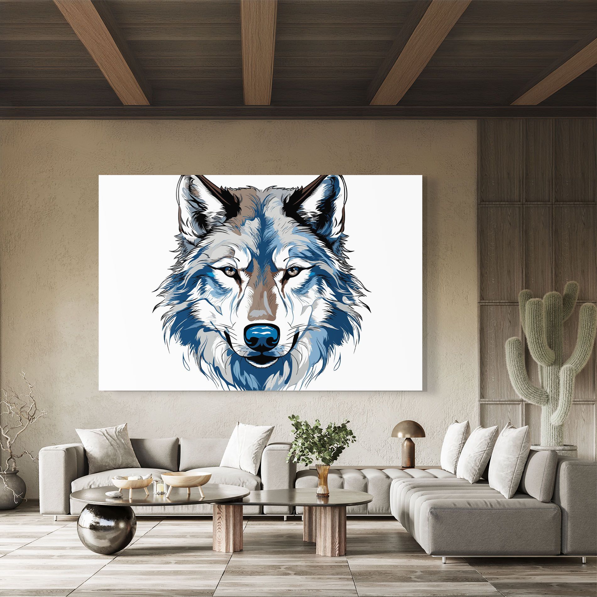 Blue Wolf Head mockup 8