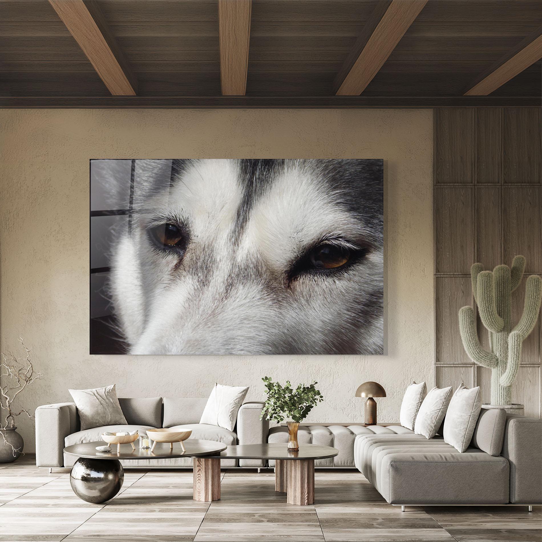 Стъклена картина Close Up Wolf mockup 8