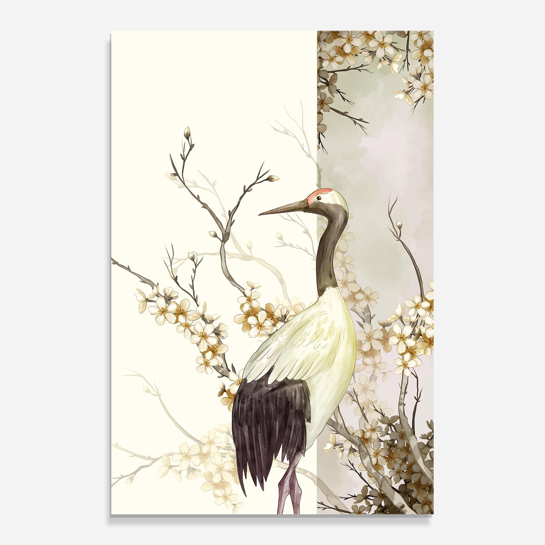 Стъклена картина Asian Bird mockup 0
