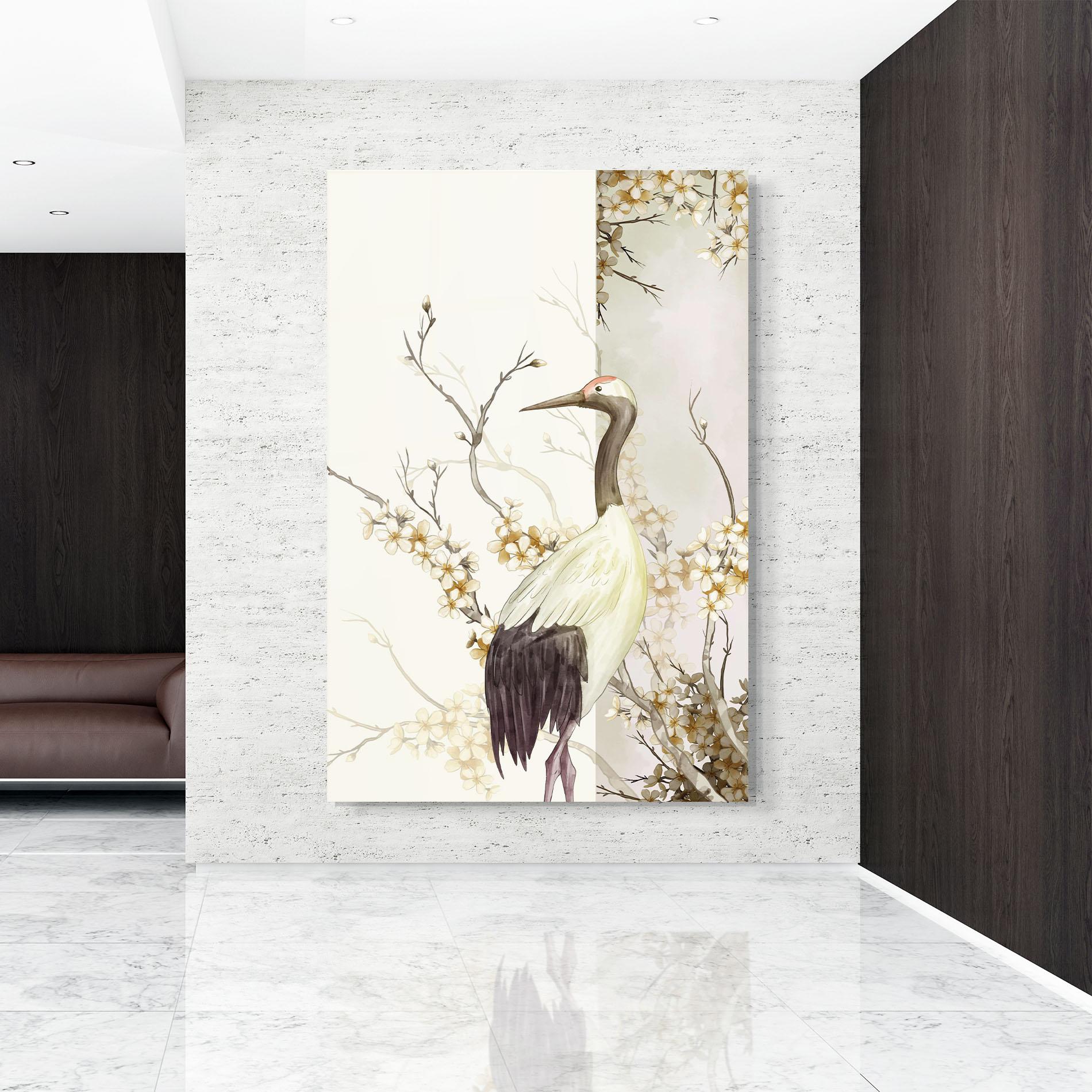 Стъклена картина Asian Bird mockup 9