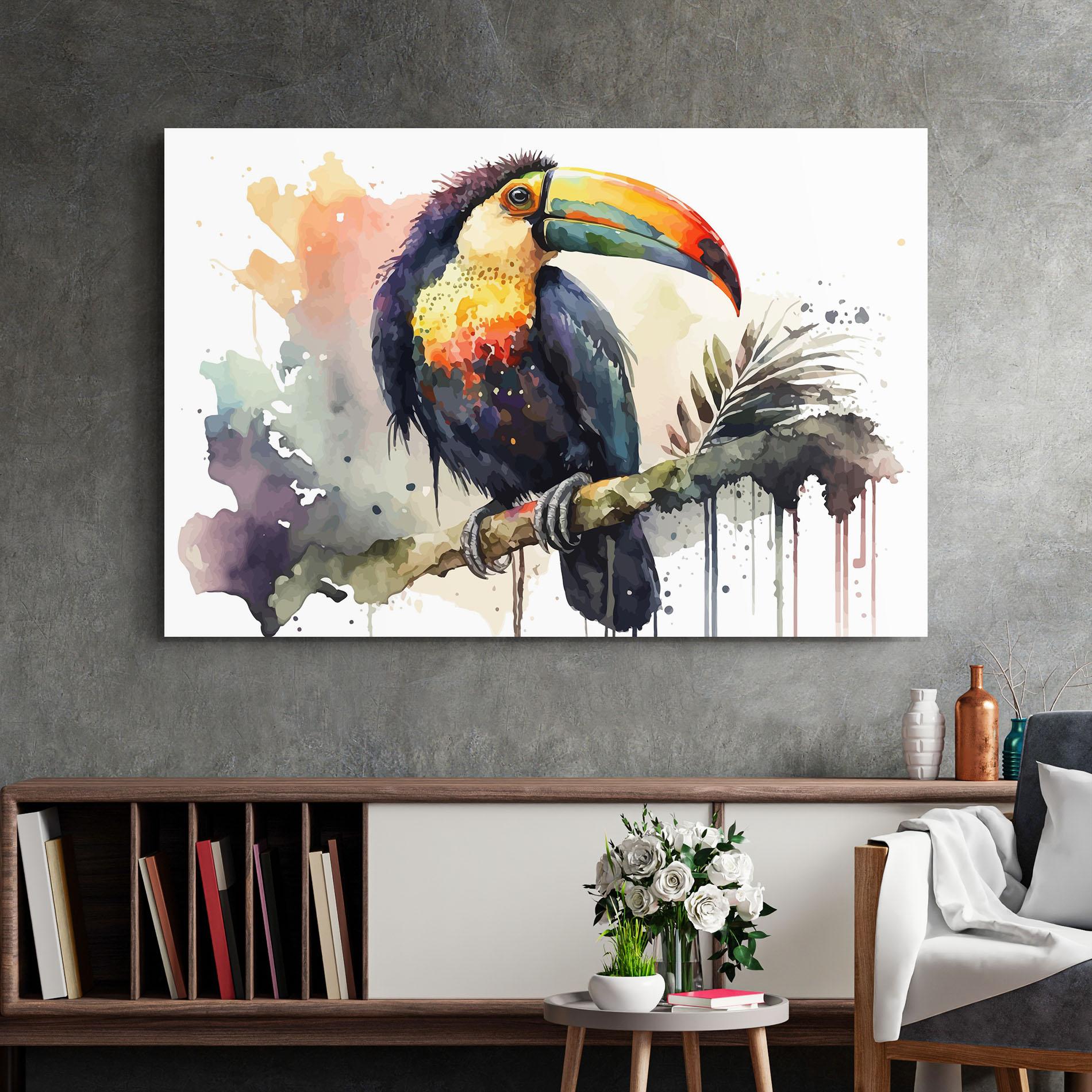 Стъклена картина Beautiful Toucan Art mockup 2