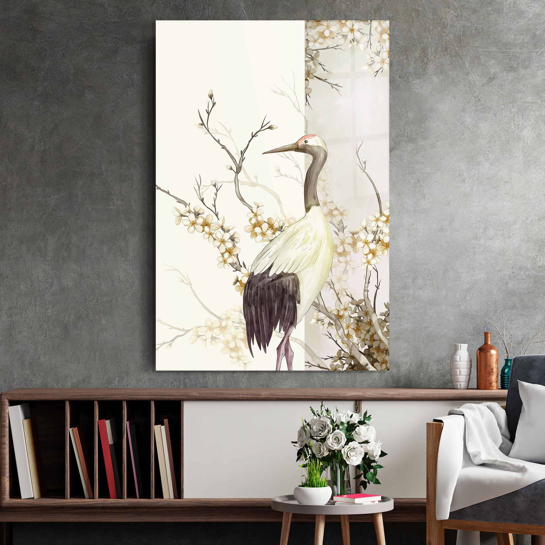 Стъклена картина Asian Bird mockup 2