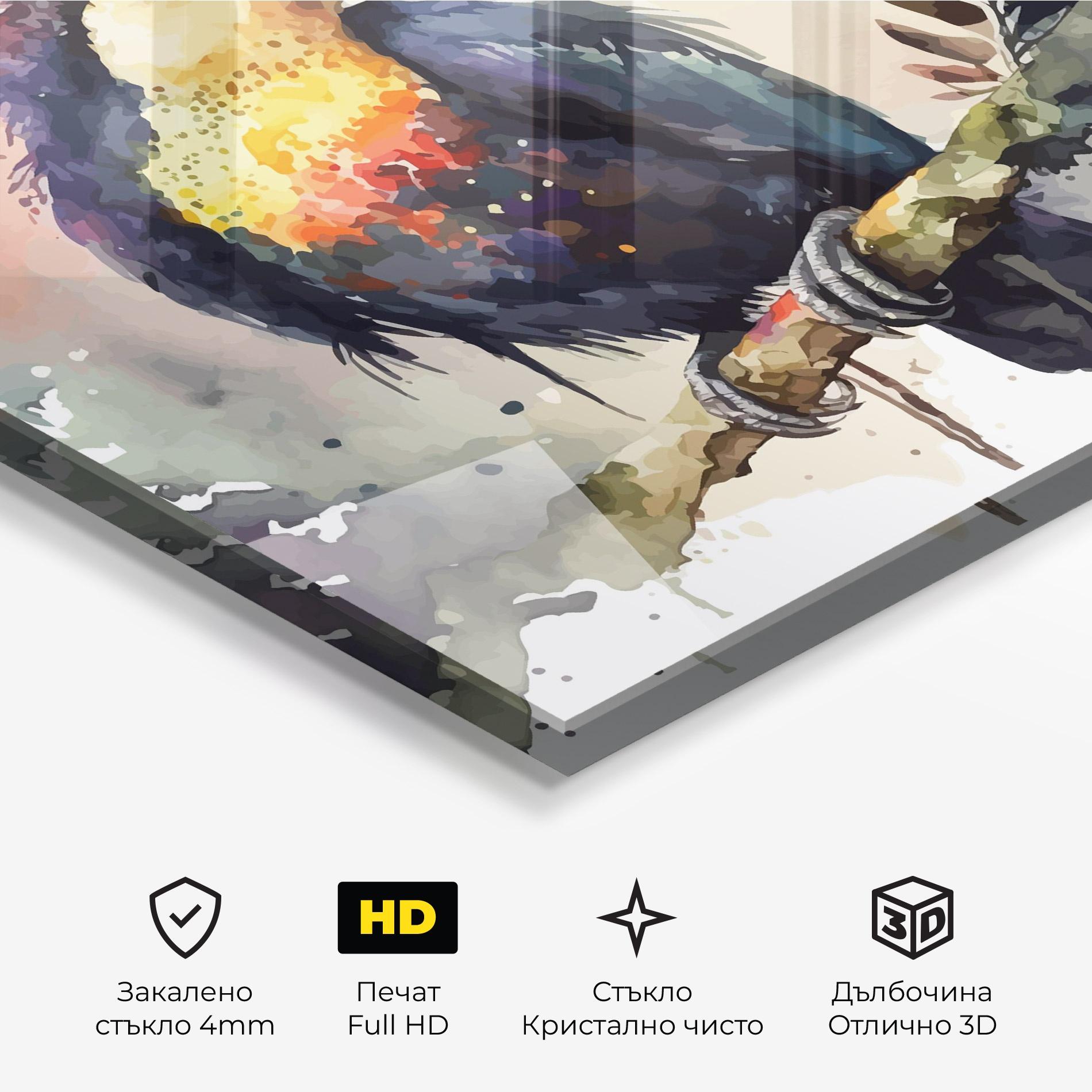 Стъклена картина Beautiful Toucan Art mockup 3