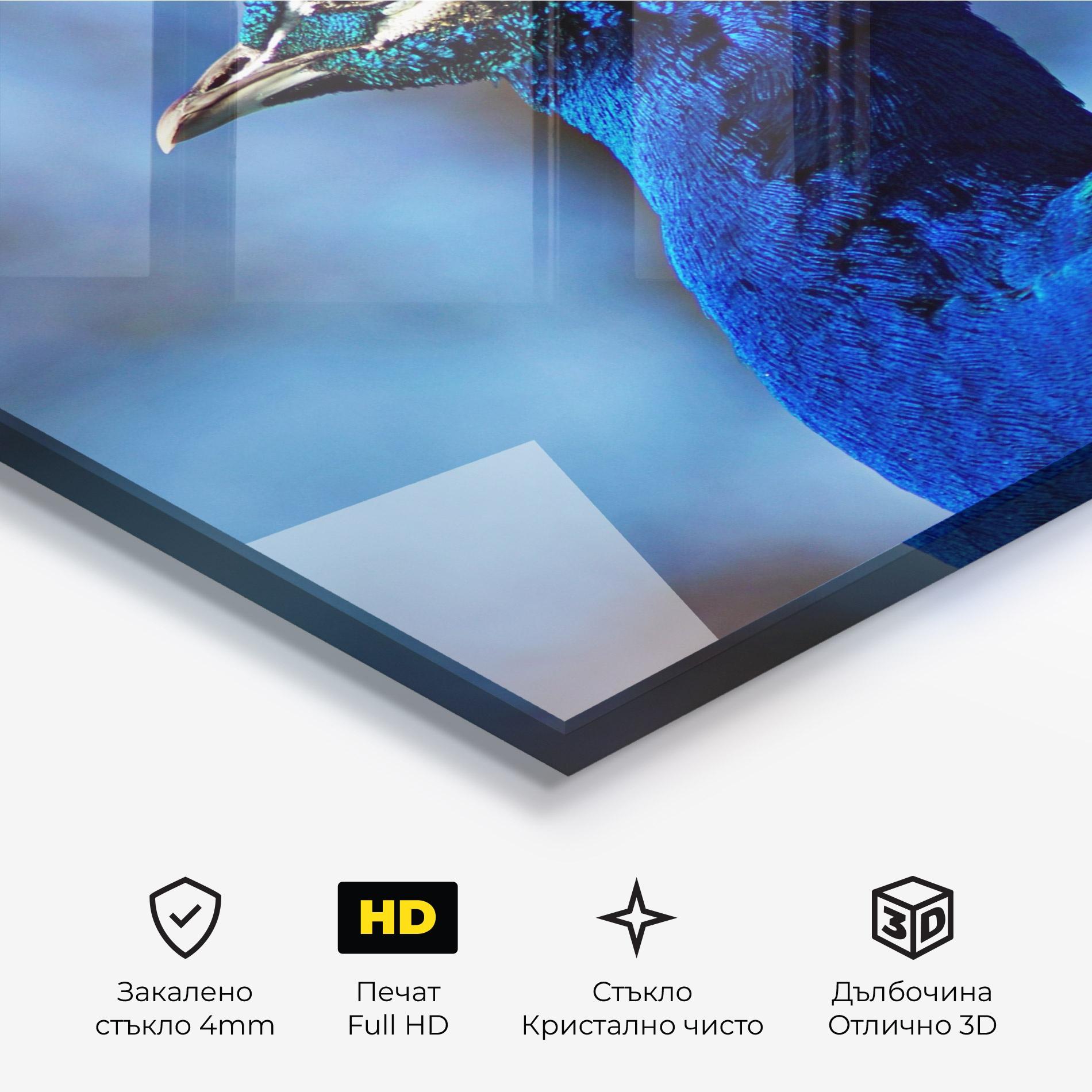 Стъклена картина Blue Bird mockup 3