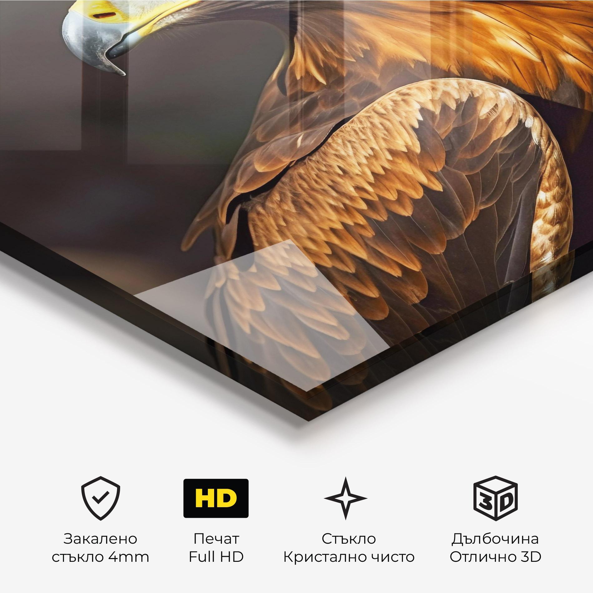 Стъклена картина Brown Eagle mockup 3