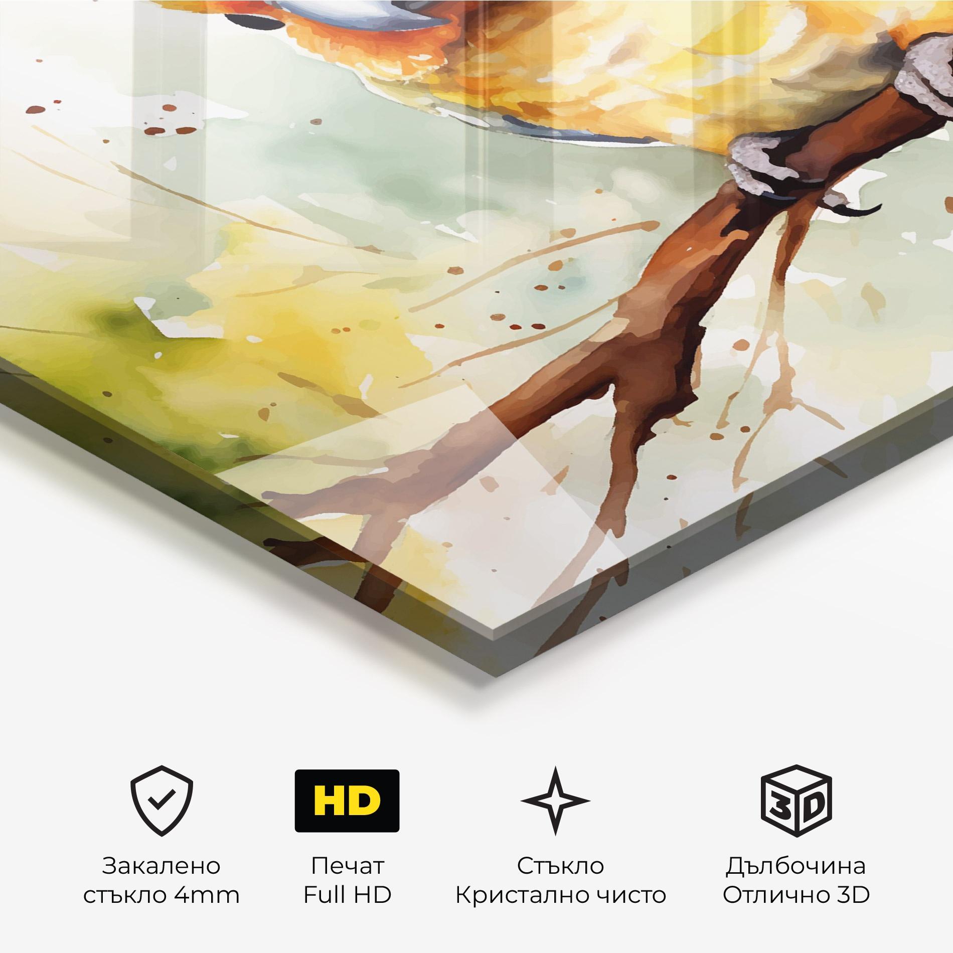 Стъклена картина Cute Baby Parrot mockup 3