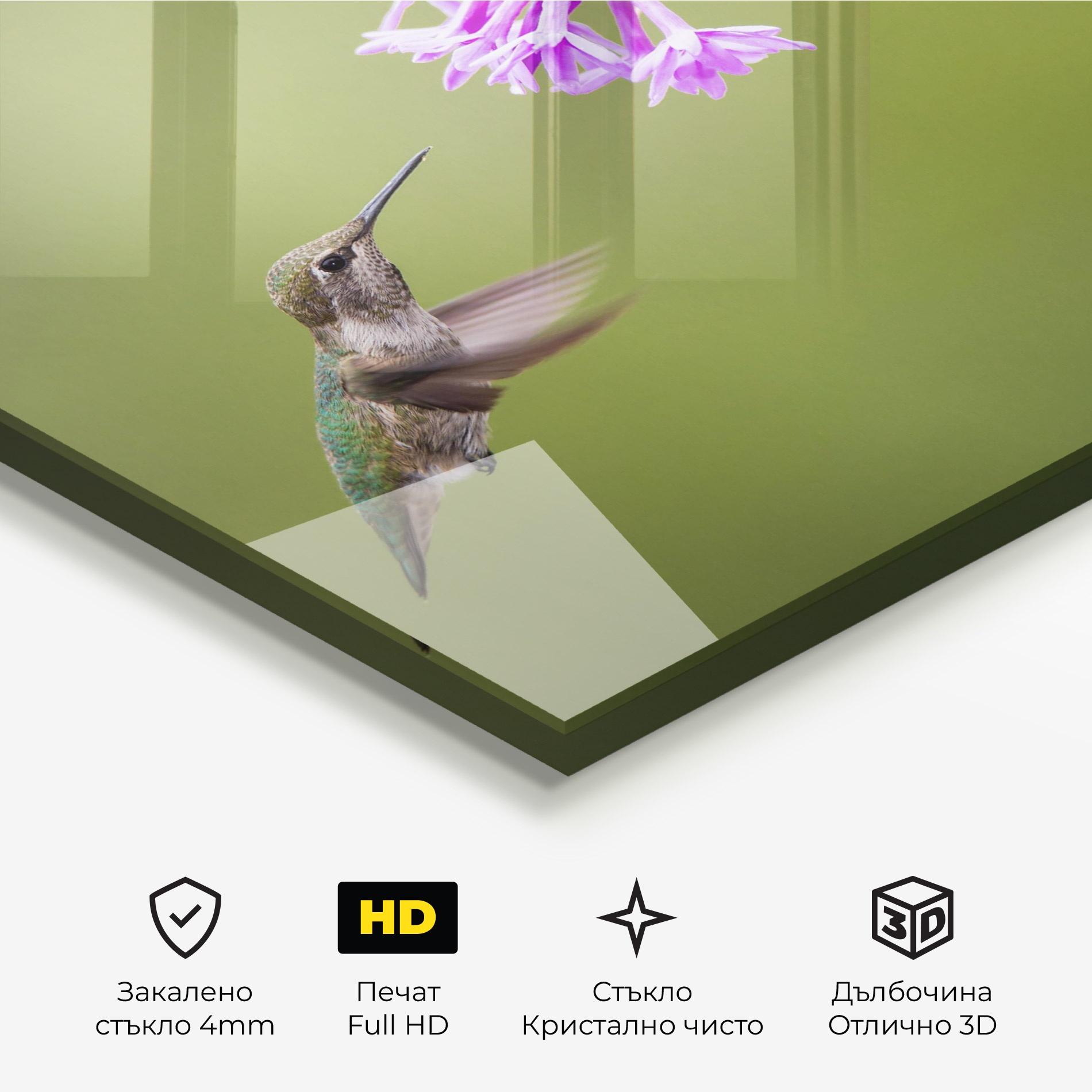 Стъклена картина Cute Hummingbird mockup 3