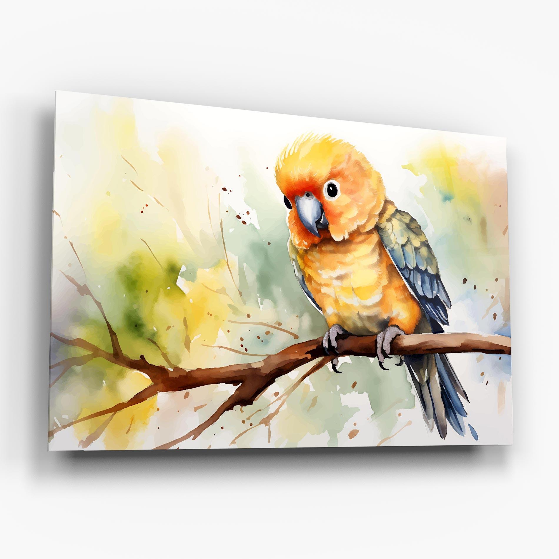 Стъклена картина Cute Baby Parrot mockup 6