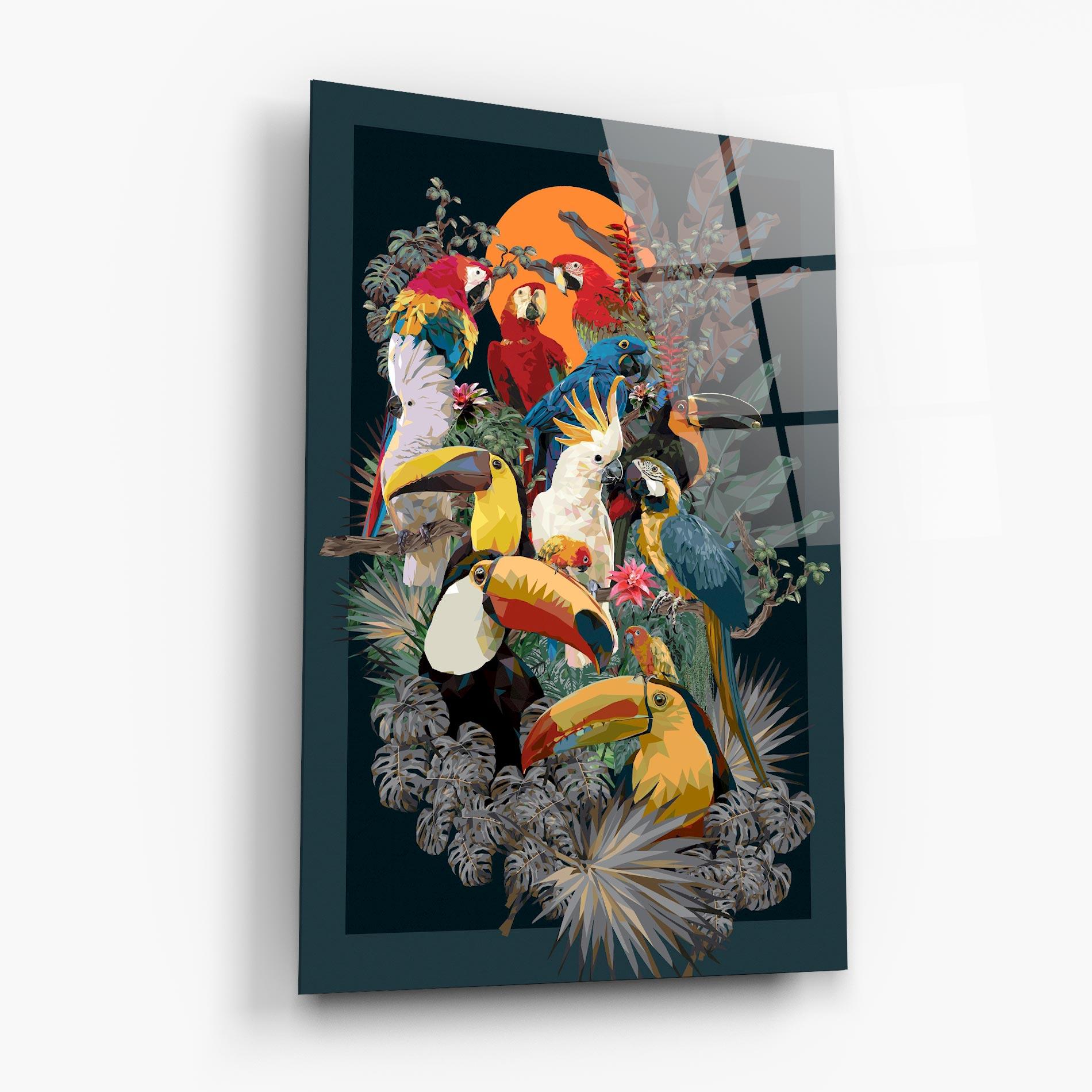 Стъклена картина Birds And Plants mockup 6