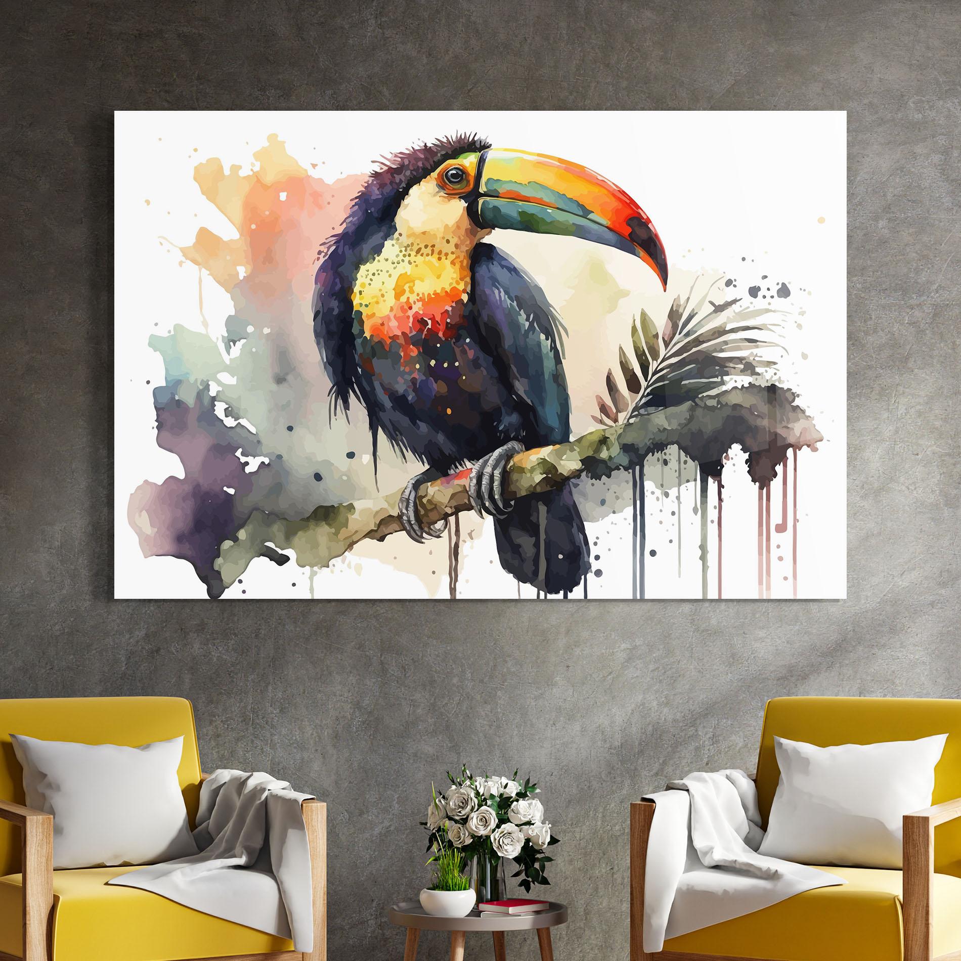 Стъклена картина Beautiful Toucan Art mockup 4