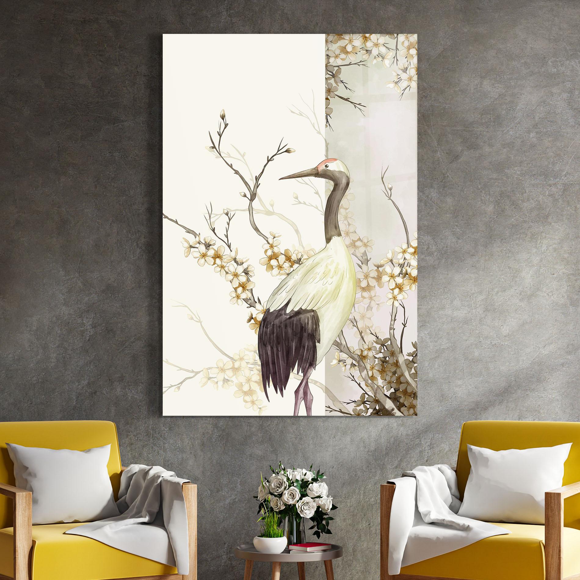 Стъклена картина Asian Bird mockup 4