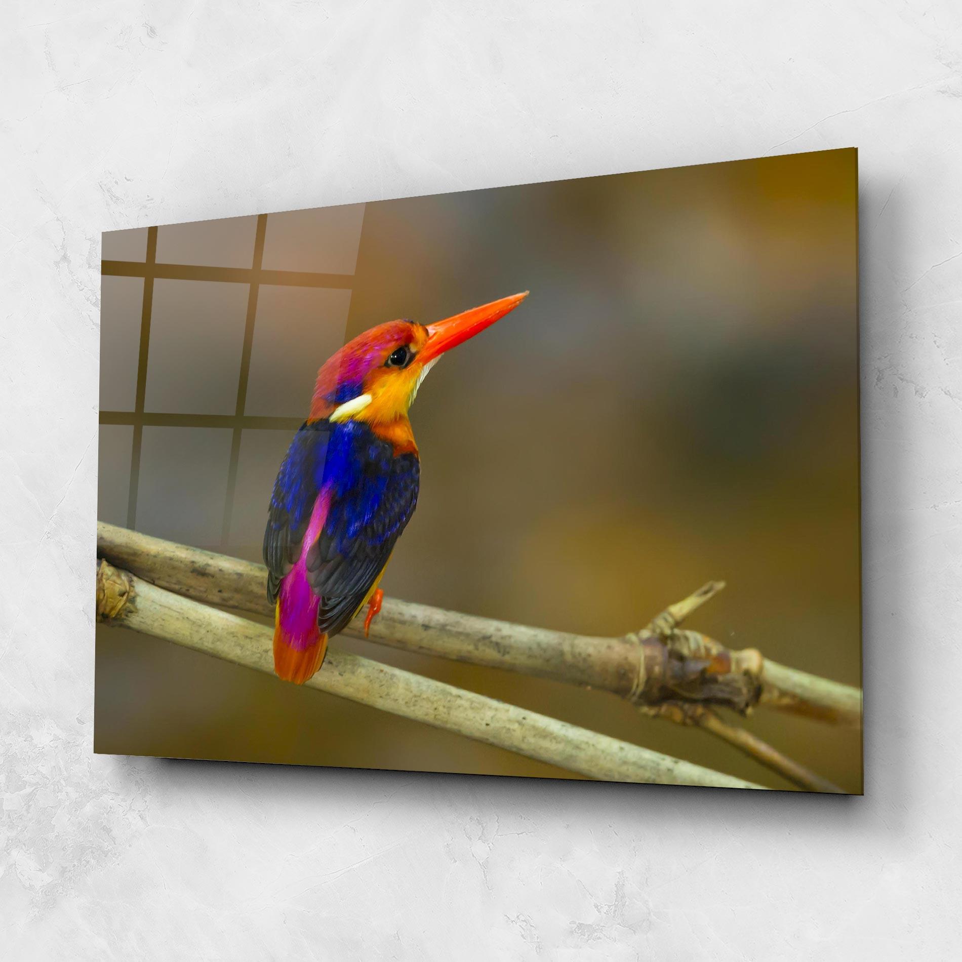 Стъклена картина Colorful Bird mockup 1