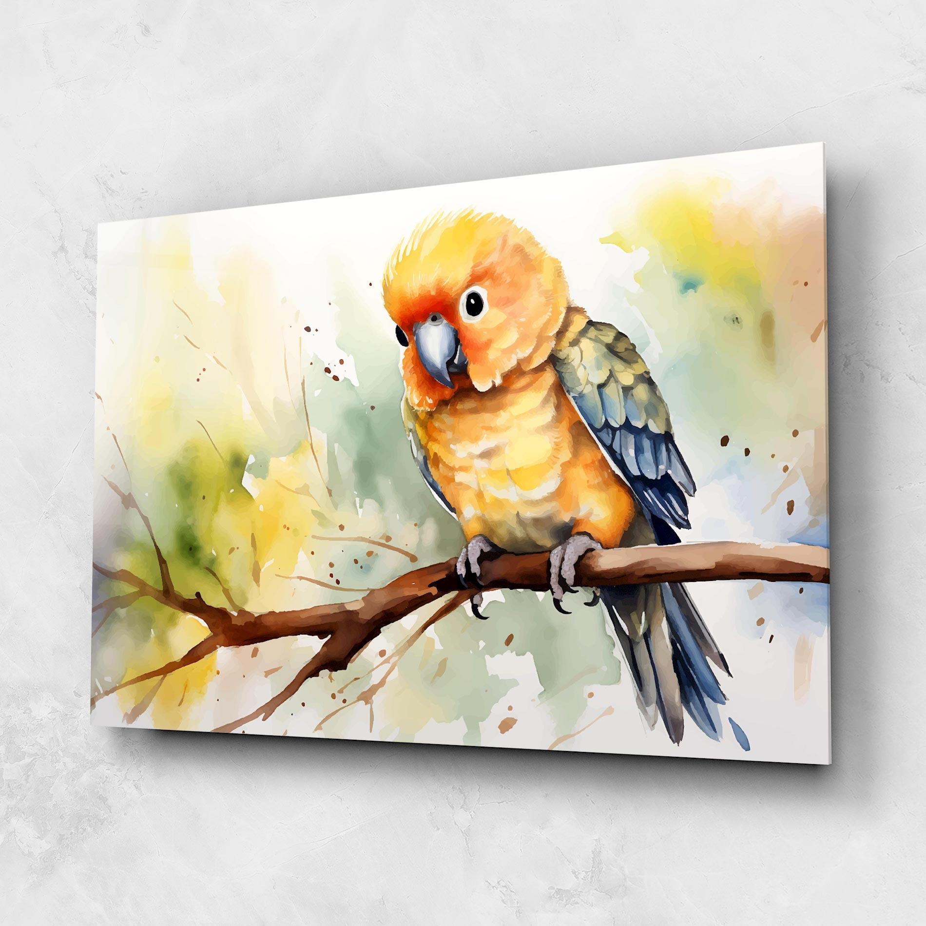 Стъклена картина Cute Baby Parrot mockup 1