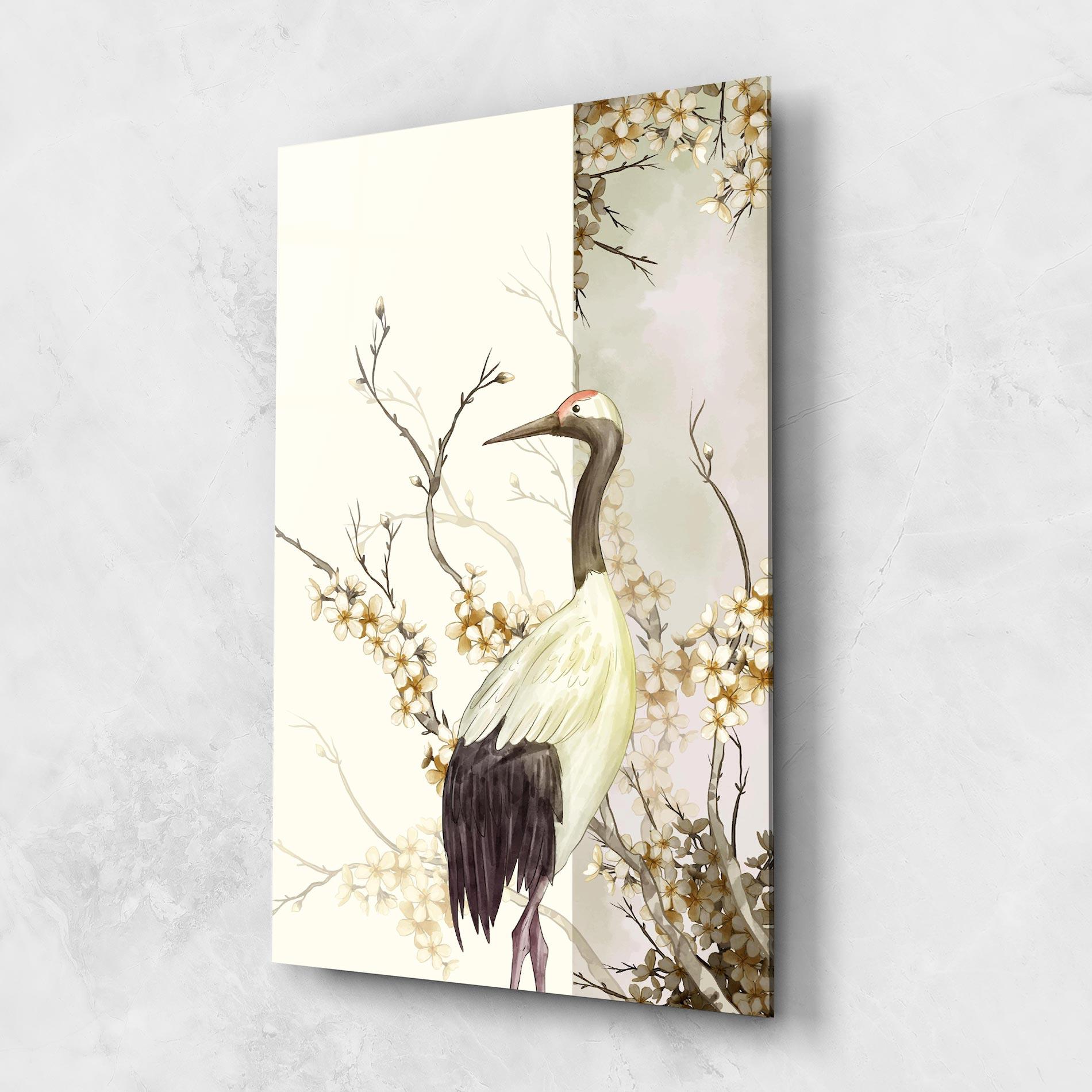 Стъклена картина Asian Bird mockup 1