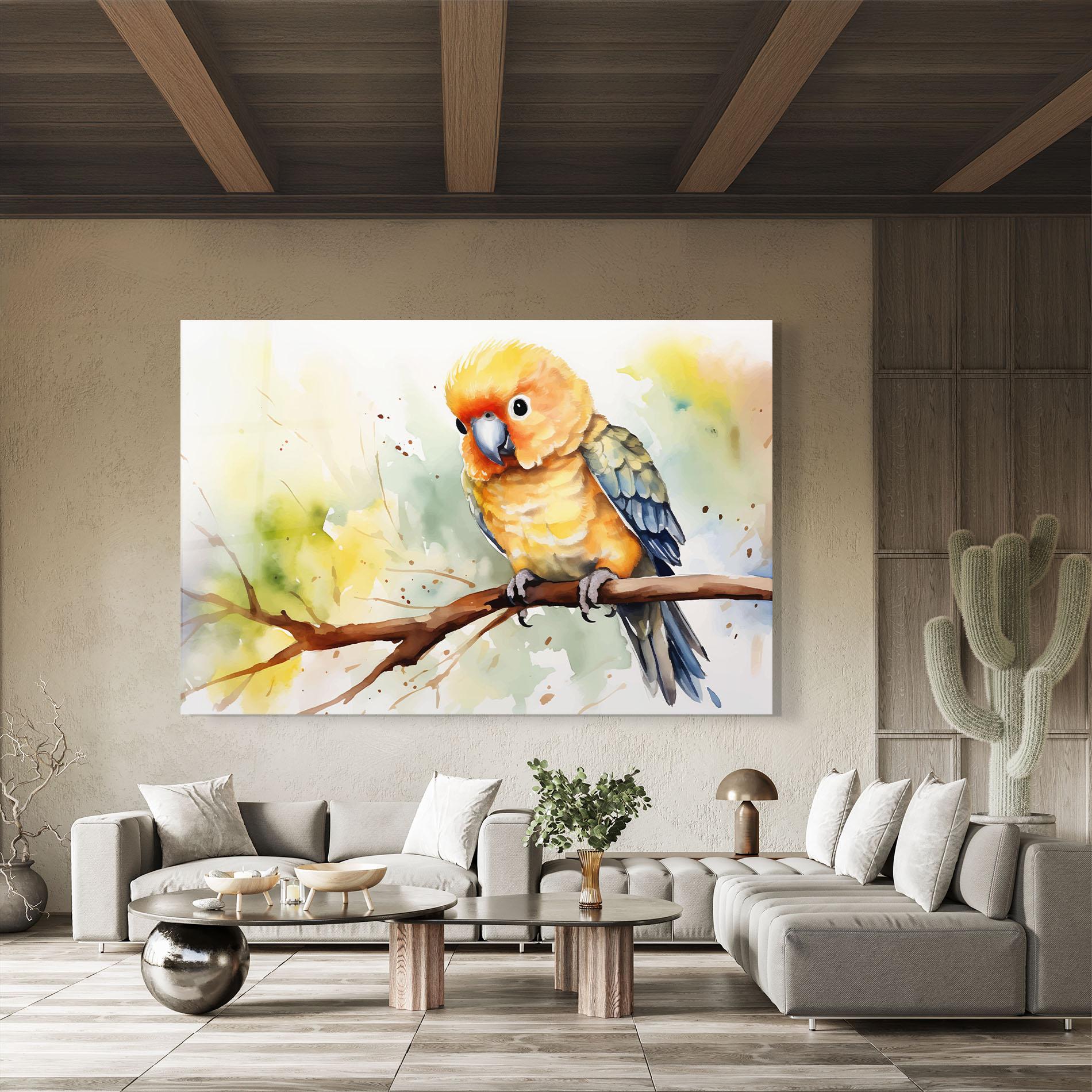 Стъклена картина Cute Baby Parrot mockup 8