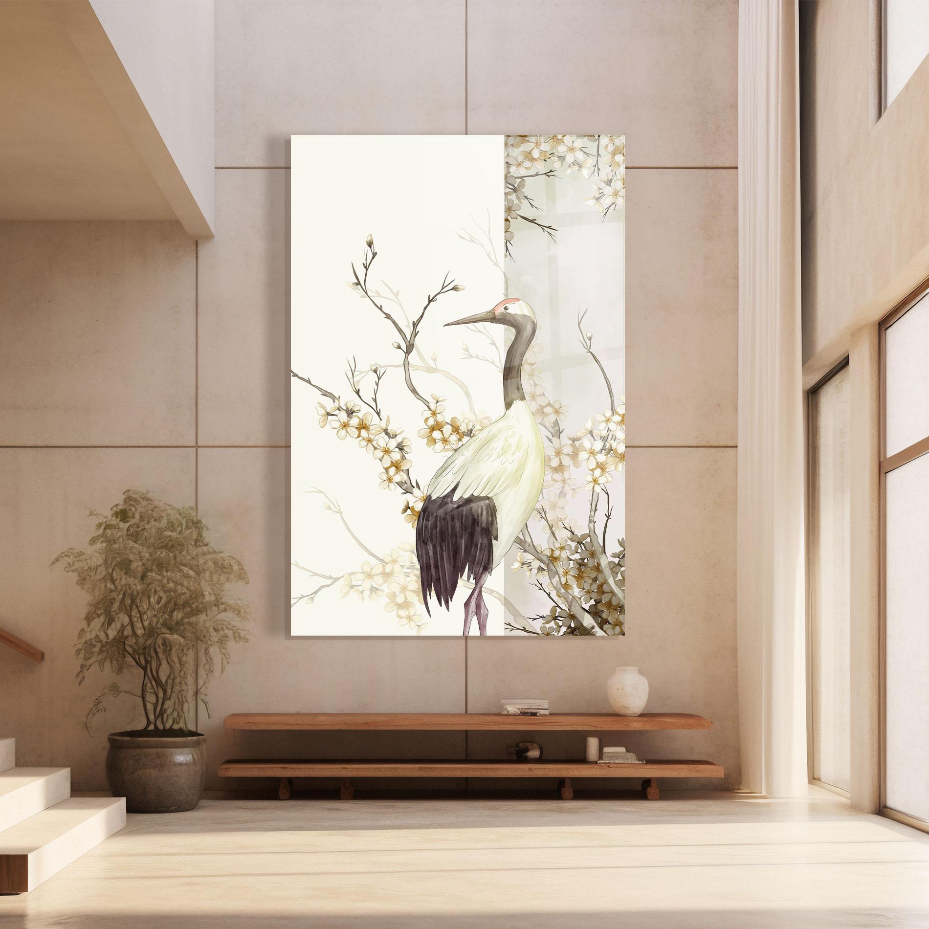 Стъклена картина Asian Bird mockup 8