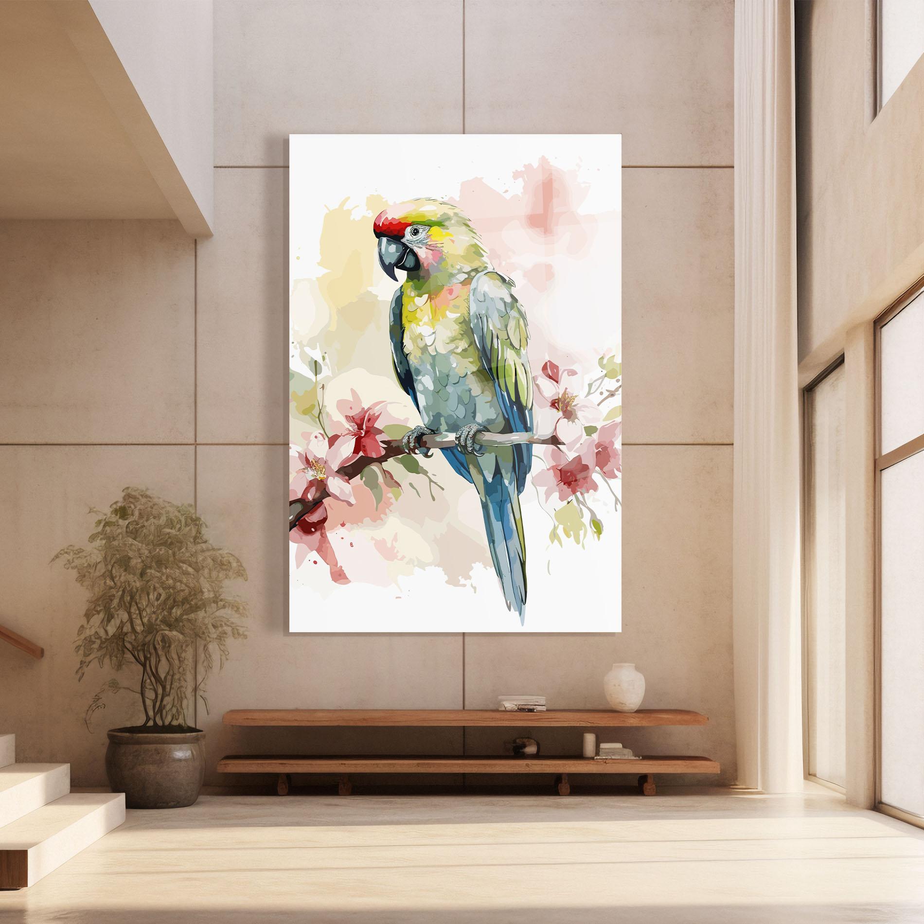 Стъклена картина Beautiful Parrot mockup 8
