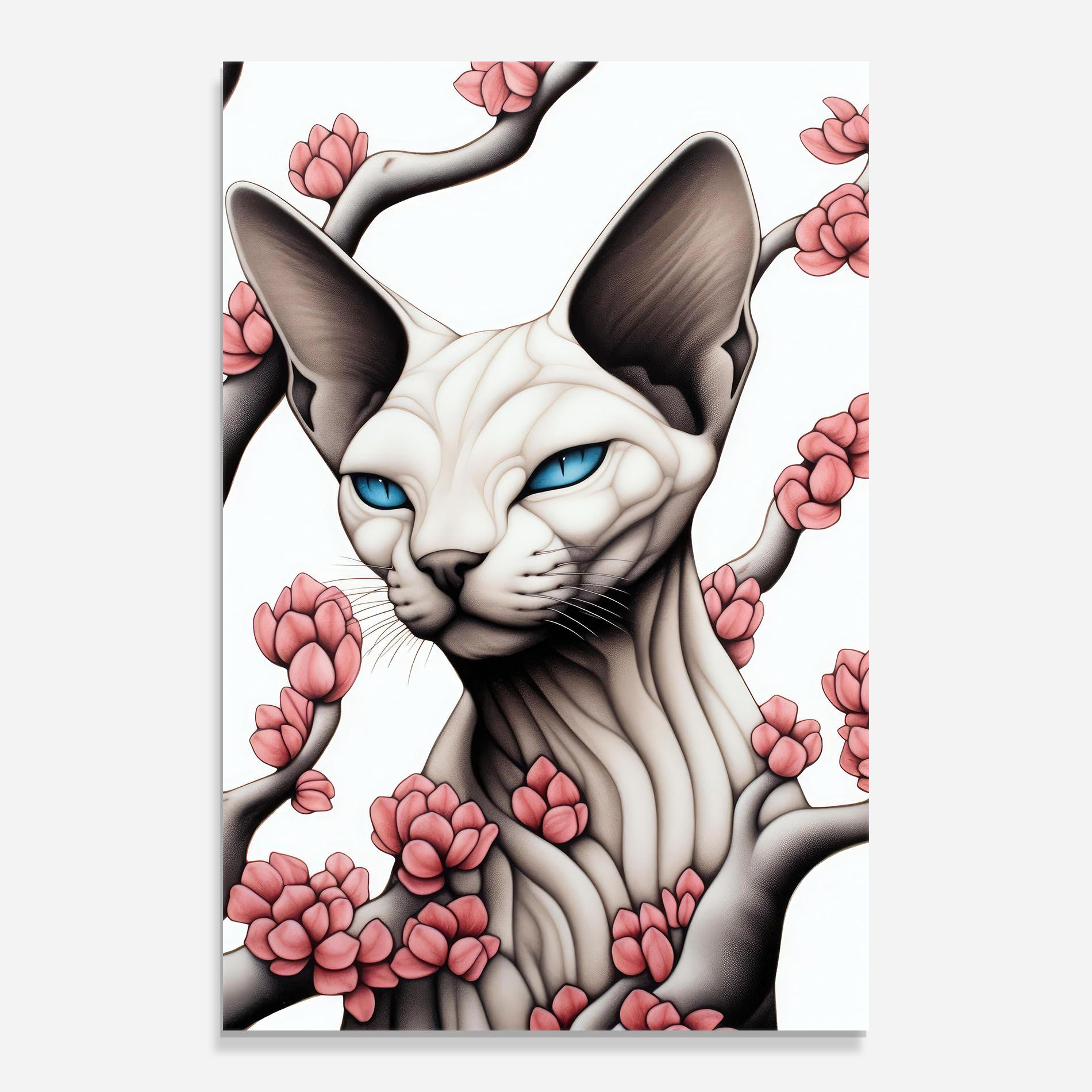 Blue Eyes Cat Drawing mockup 0