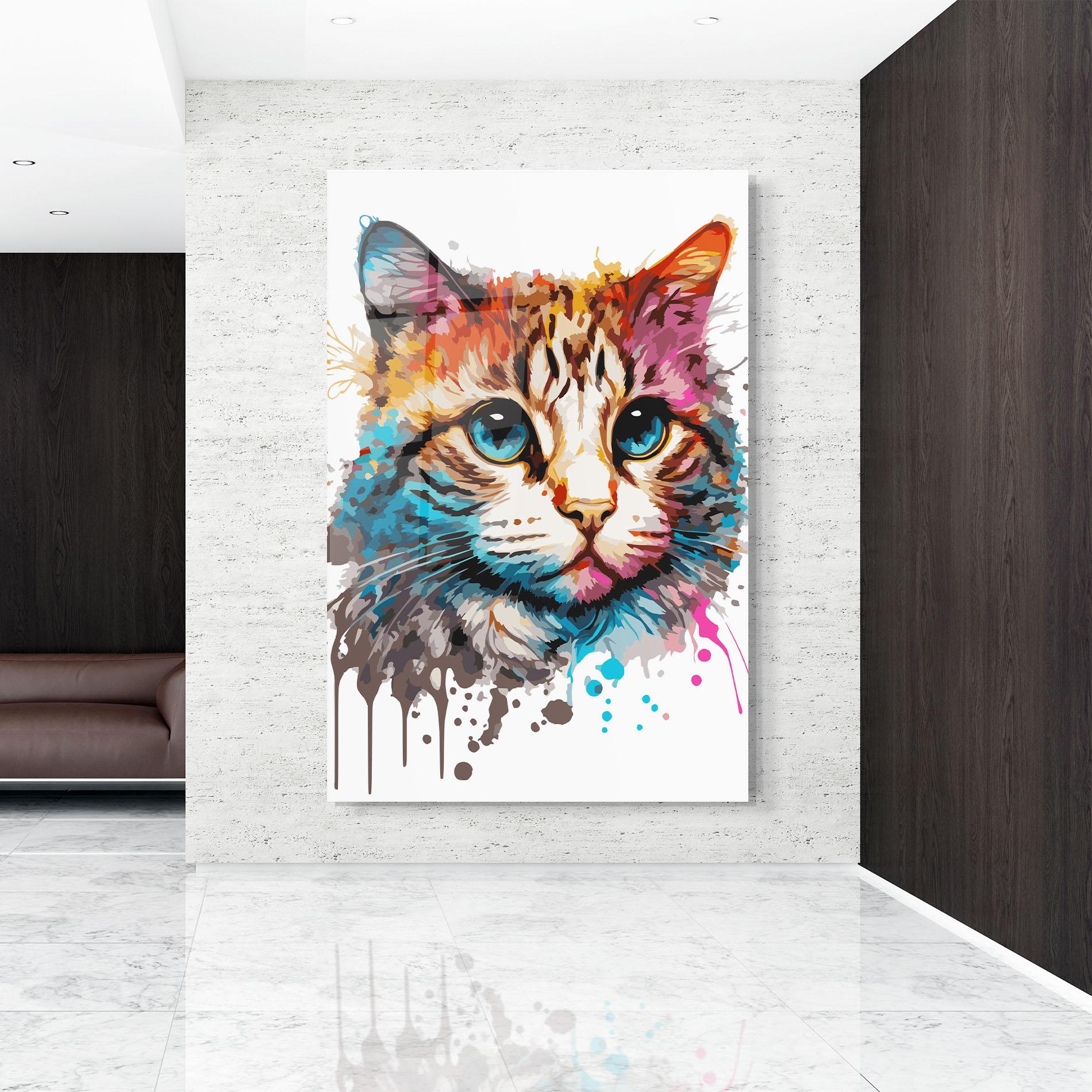 Стъклена картина Blue Eyes Cat mockup 9