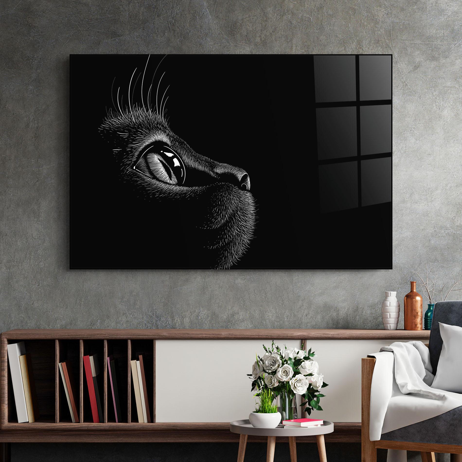 Стъклена картина Glass Eye Cat mockup 2