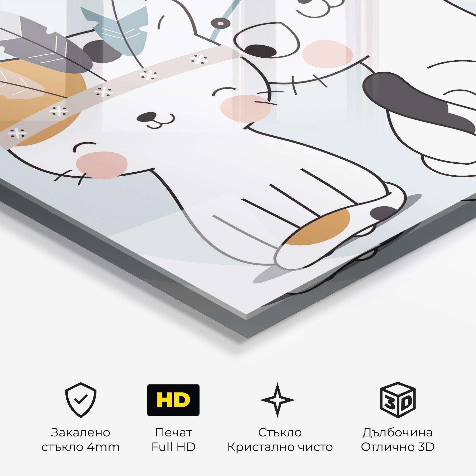 Стъклена картина Bff Cats mockup 3