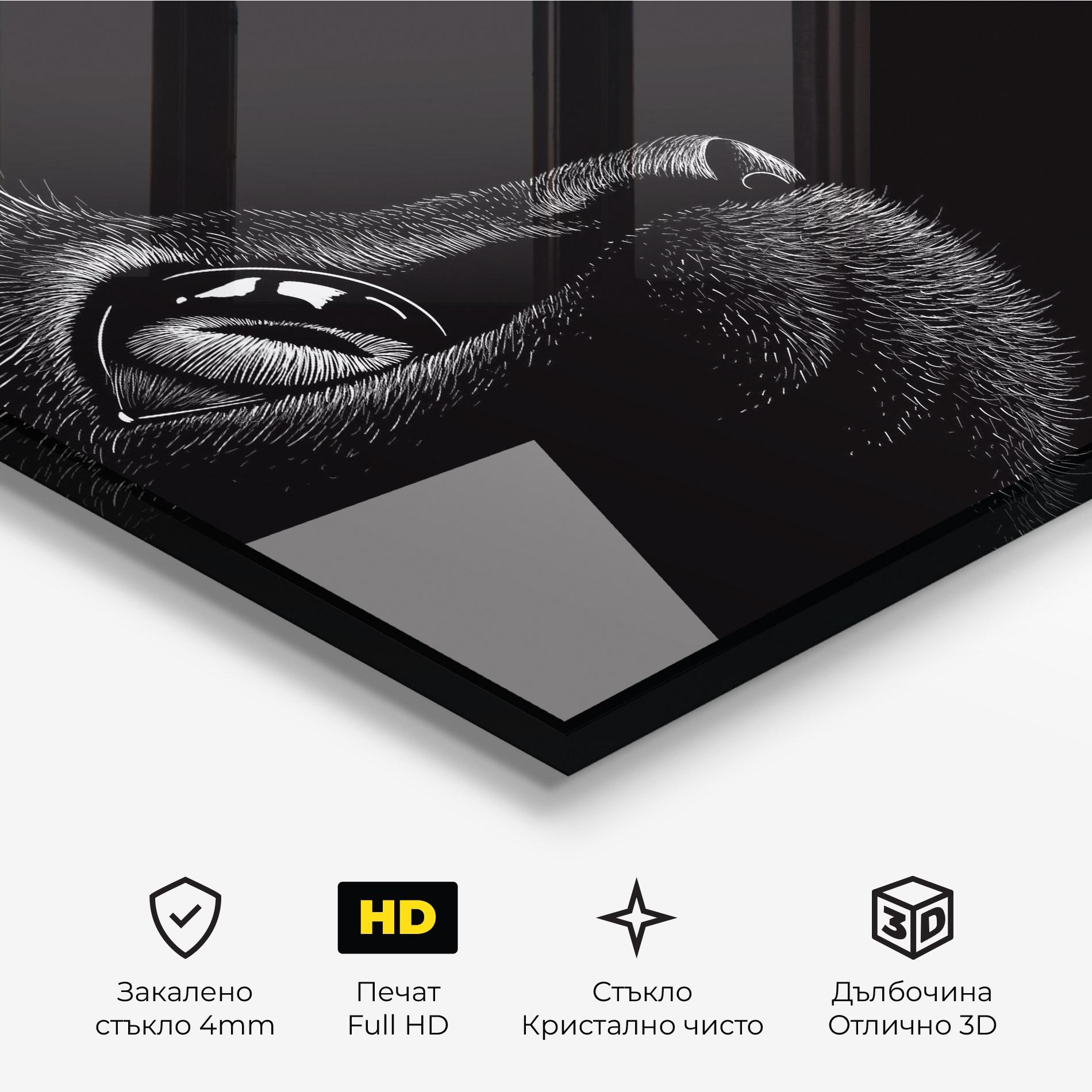 Стъклена картина Glass Eye Cat mockup 3