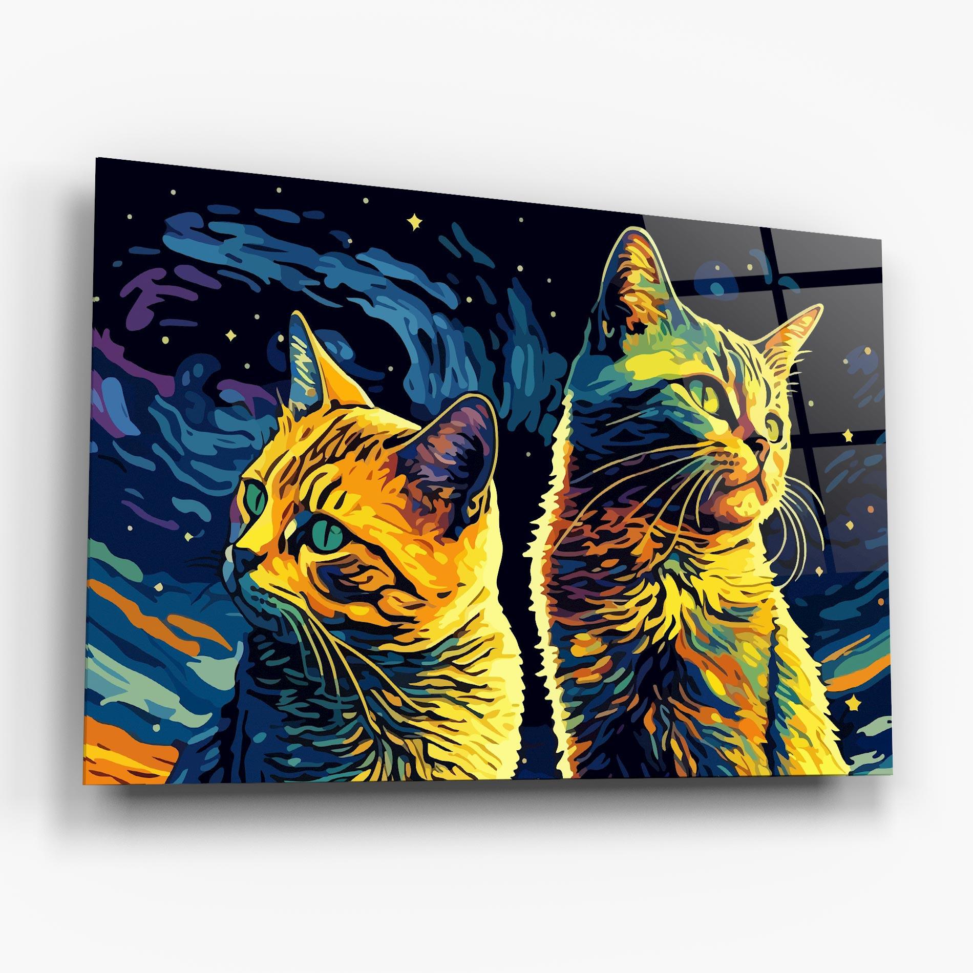 Стъклена картина Cat Painting mockup 6