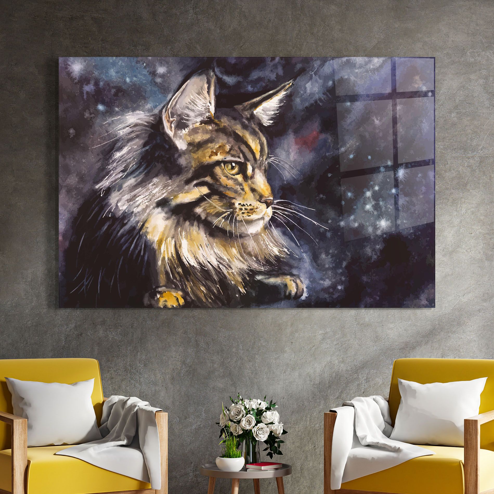 Cat Watercolor Art mockup 4