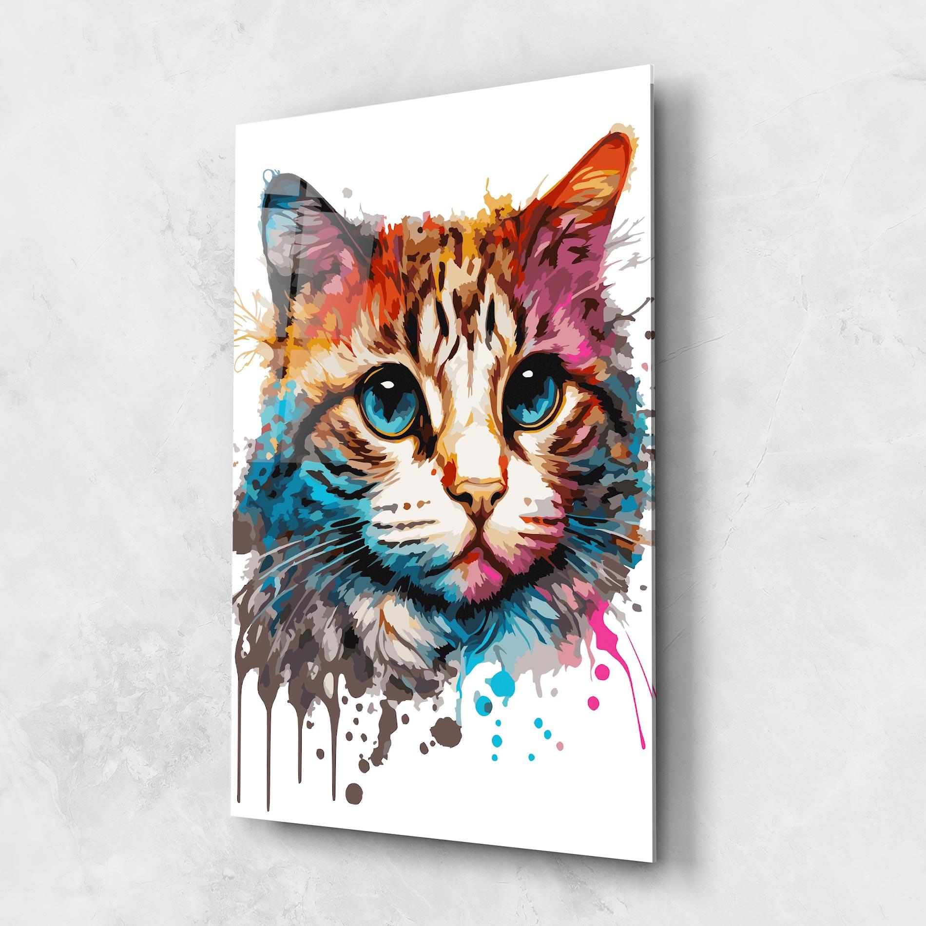 Стъклена картина Blue Eyes Cat mockup 1