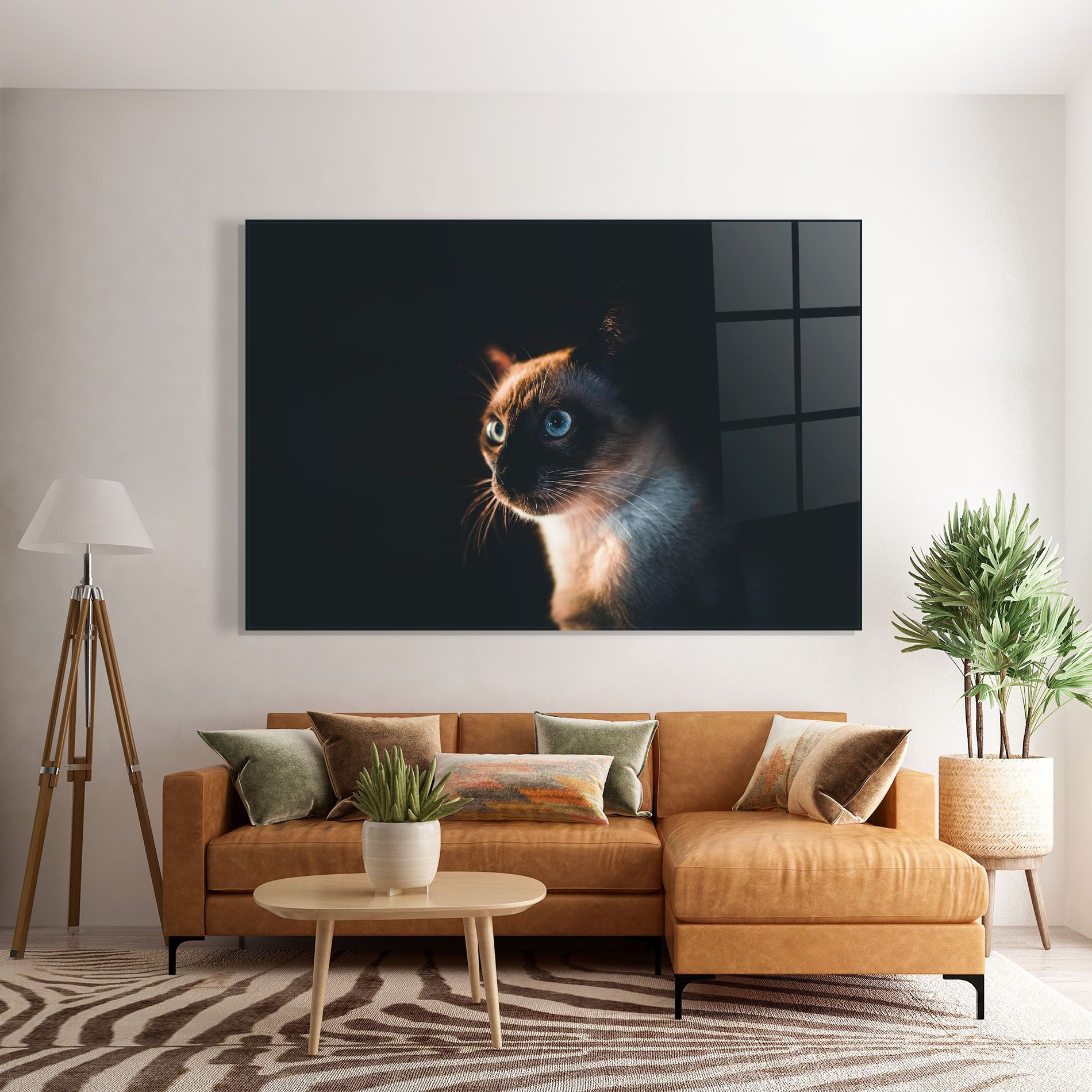 Blue Eyes Cat In Dark mockup 7