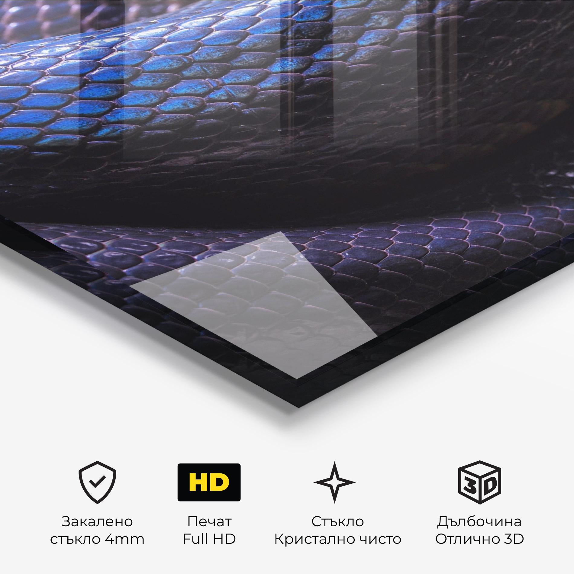 Стъклена картина Snake Skin mockup 3