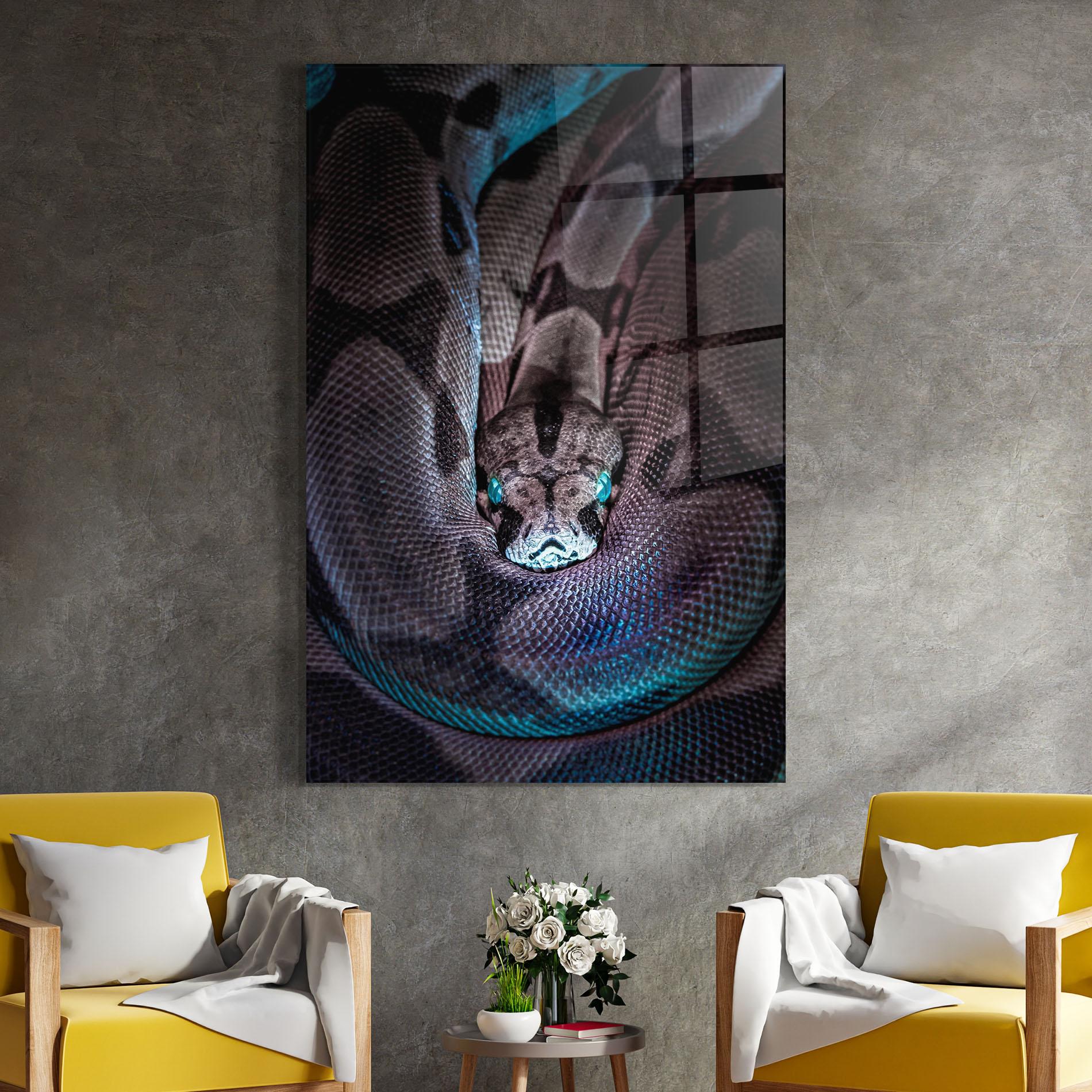 Стъклена картина Vibrant Snake mockup 4