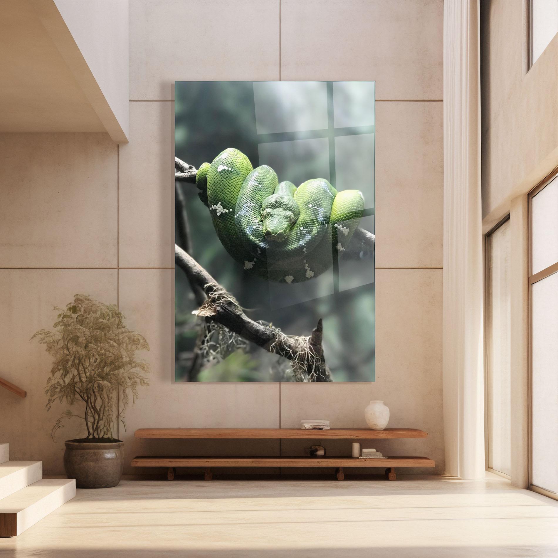 Стъклена картина Sleepy Snake mockup 8