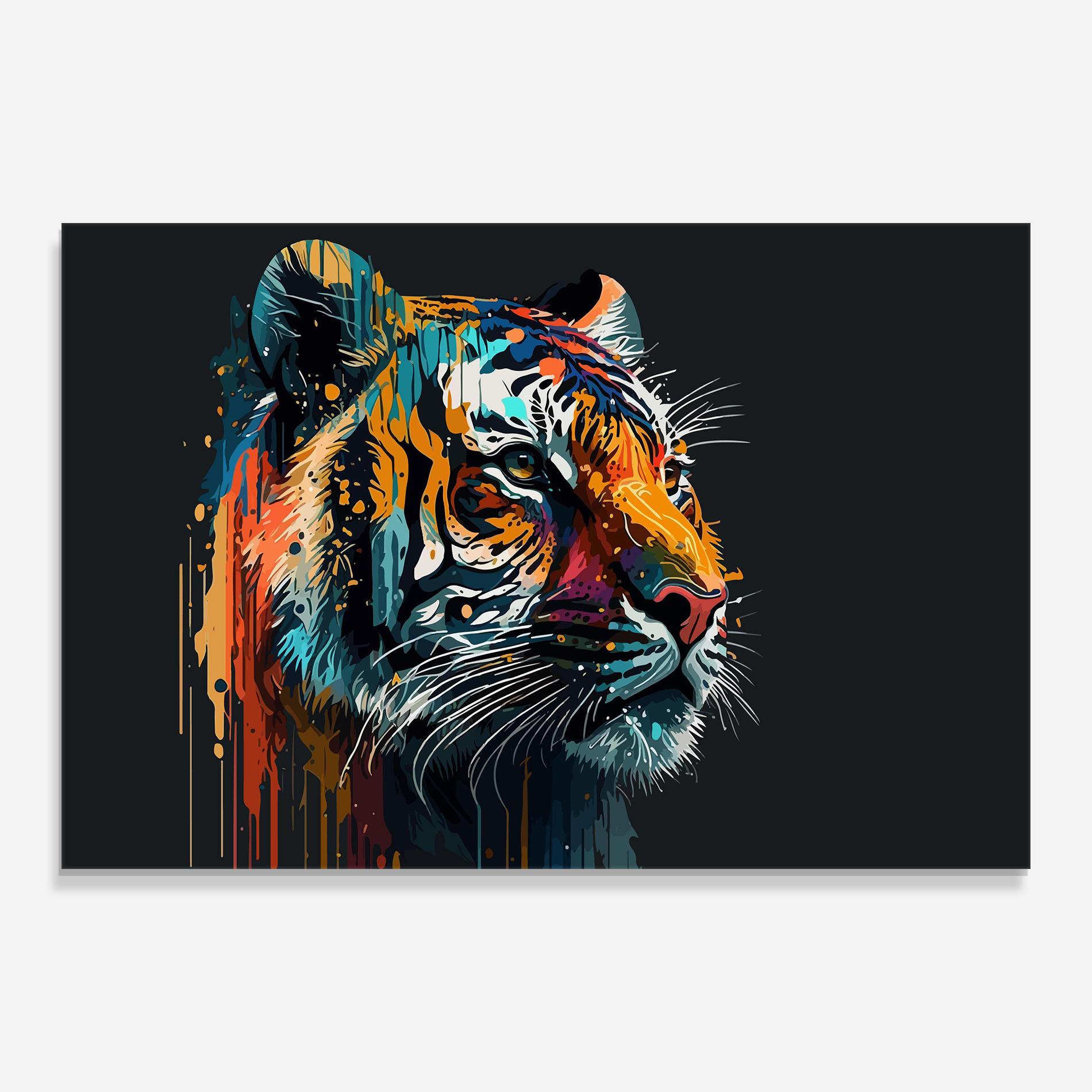 Стъклена картина Color Mix Tiger mockup 0