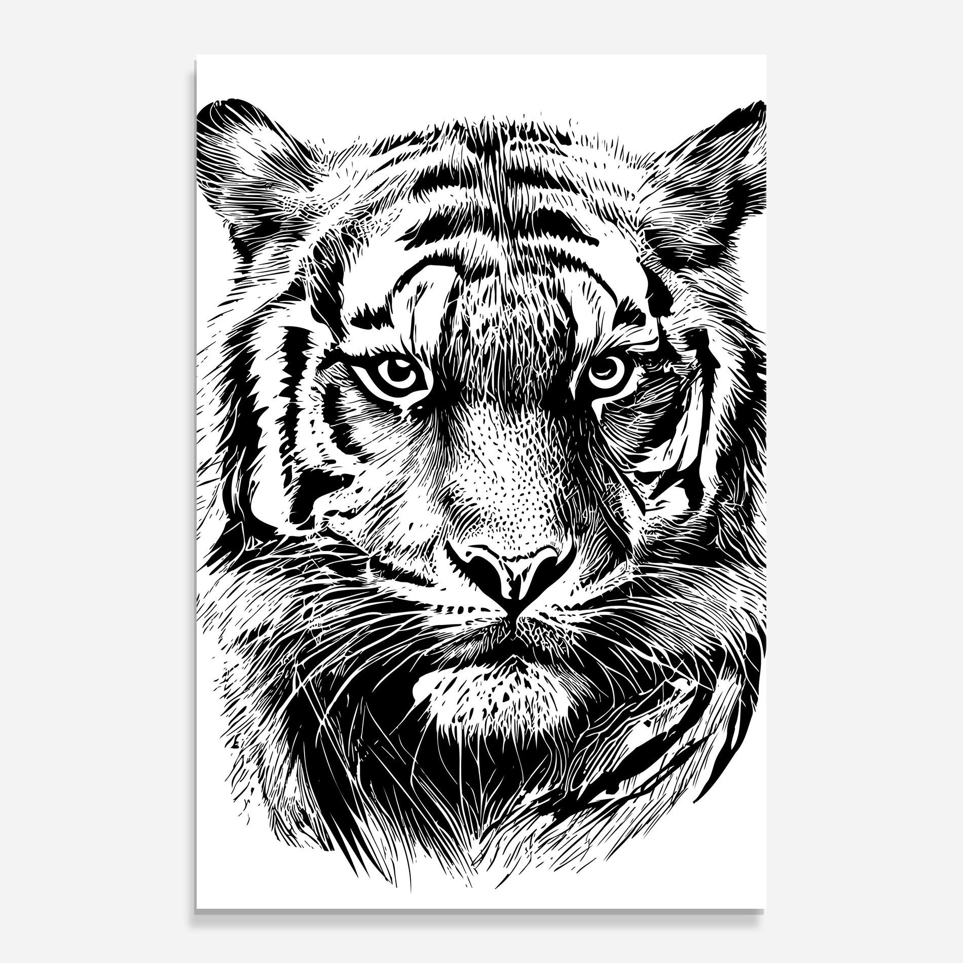 Стъклена картина Pretty Tiger Head mockup 0